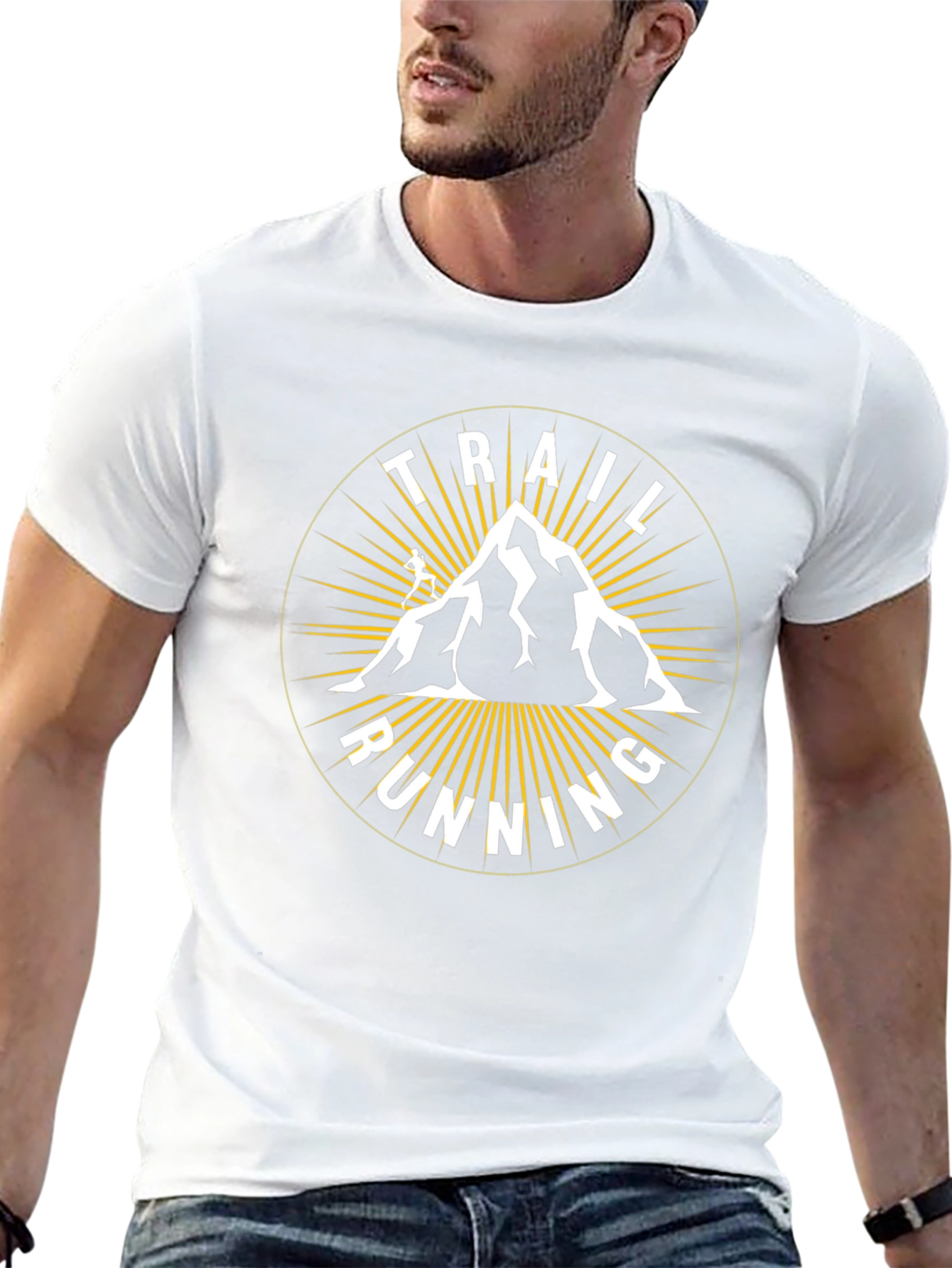 Trail Running Mountain T-Shirt - Adventure Design