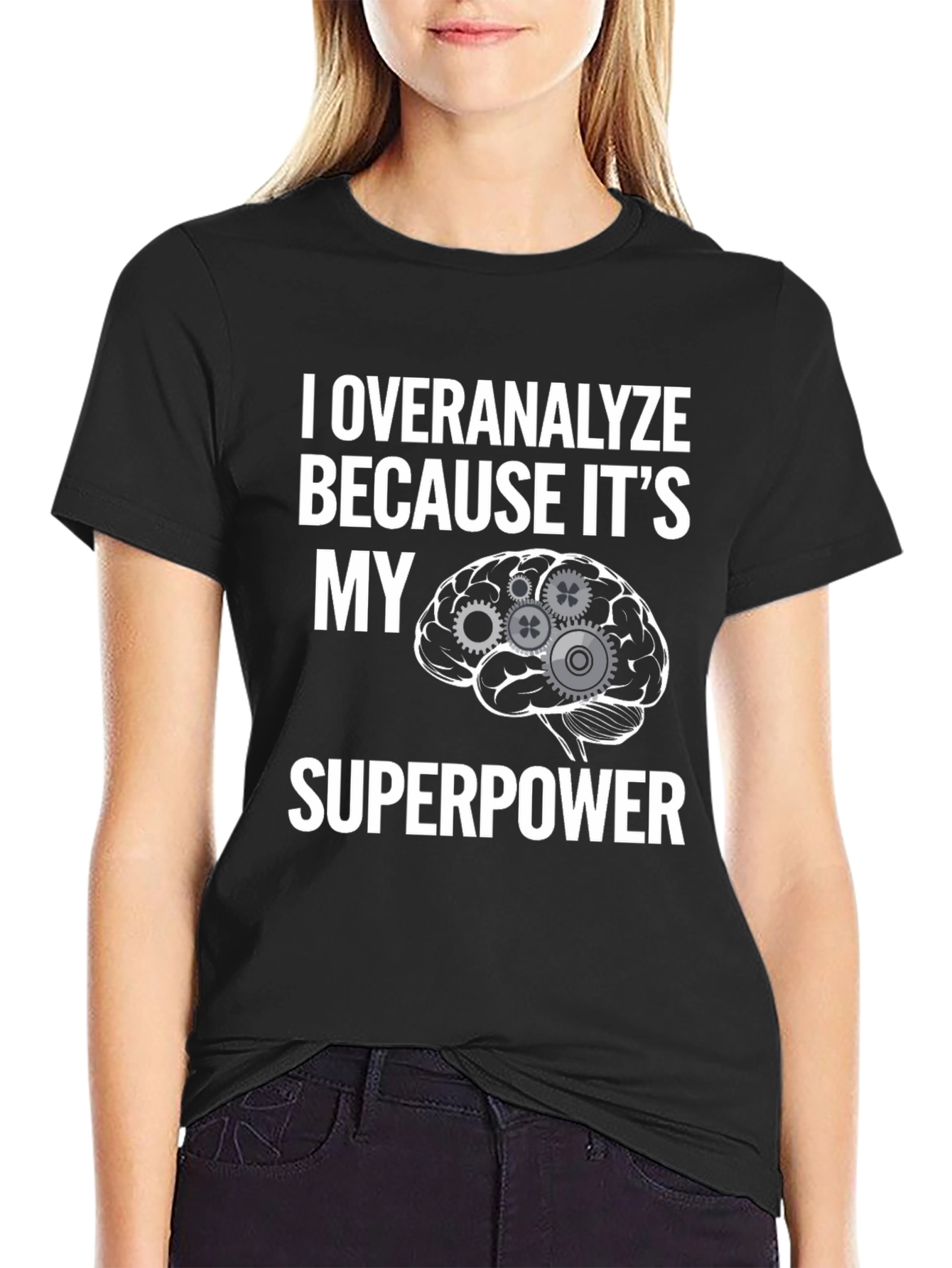 Overanalyze Superpower Graphic Tee - Black T-Shirt