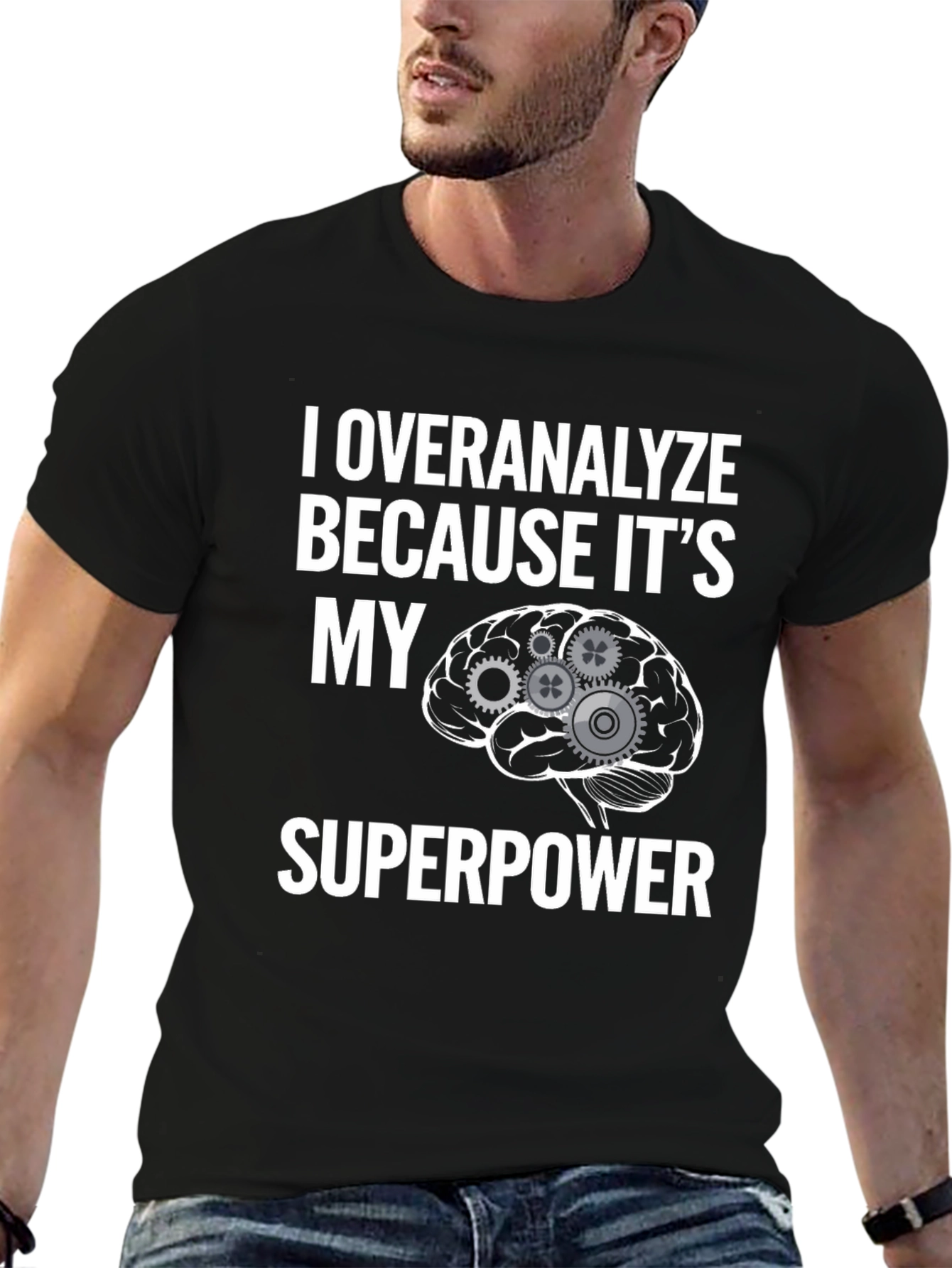 Overanalyze Superpower Graphic Tee - Black T-Shirt