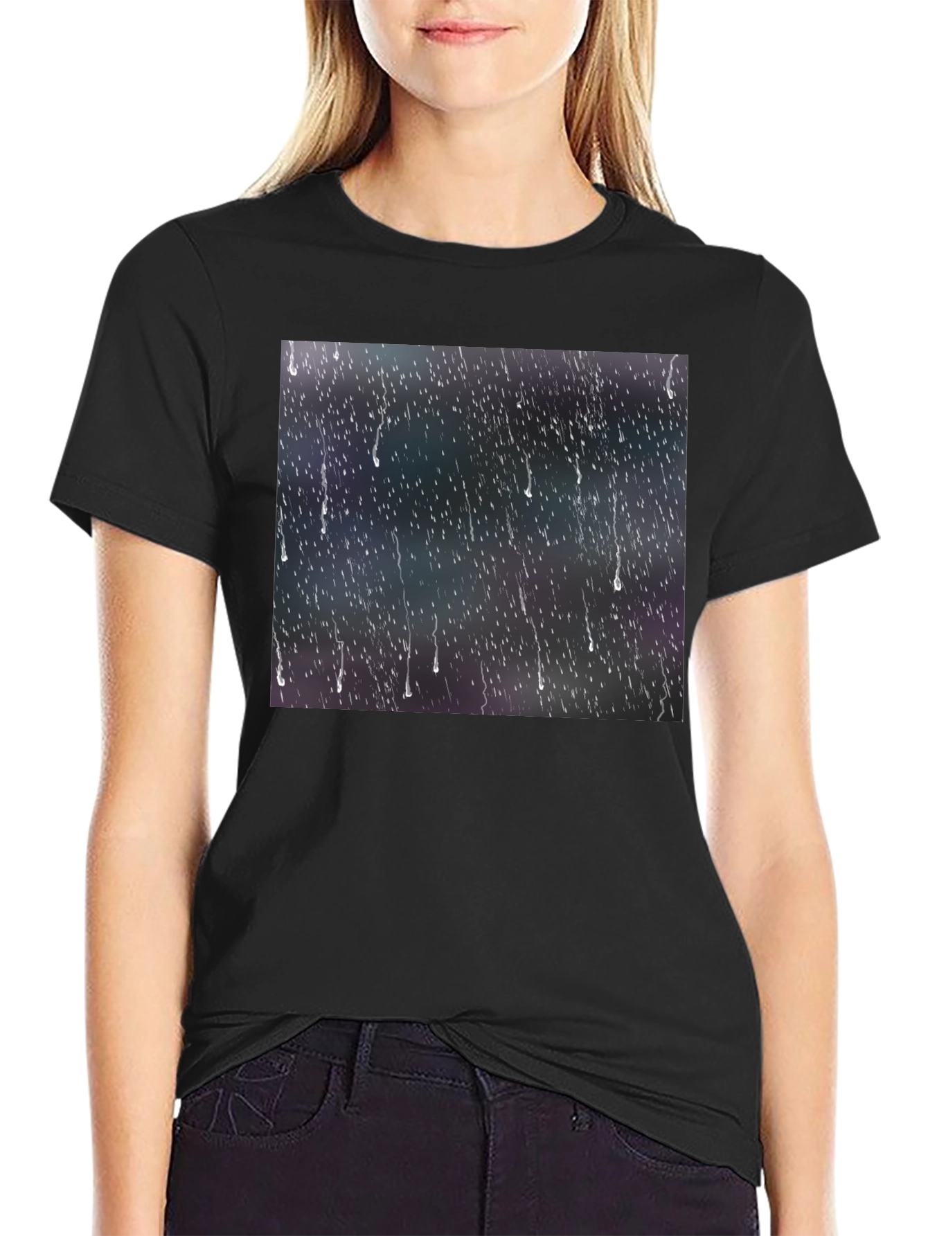 Rain Effect Black T-Shirt
