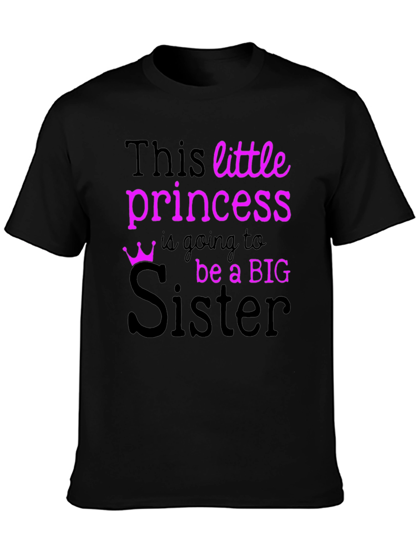 Big Sister To Be T-Shirt - Princess Announcement