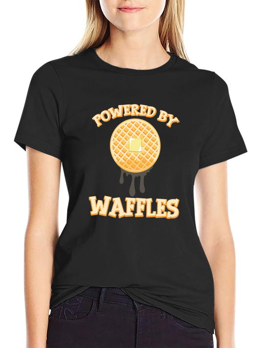 Powered By Waffles T-Shirt - Foodie Apparel