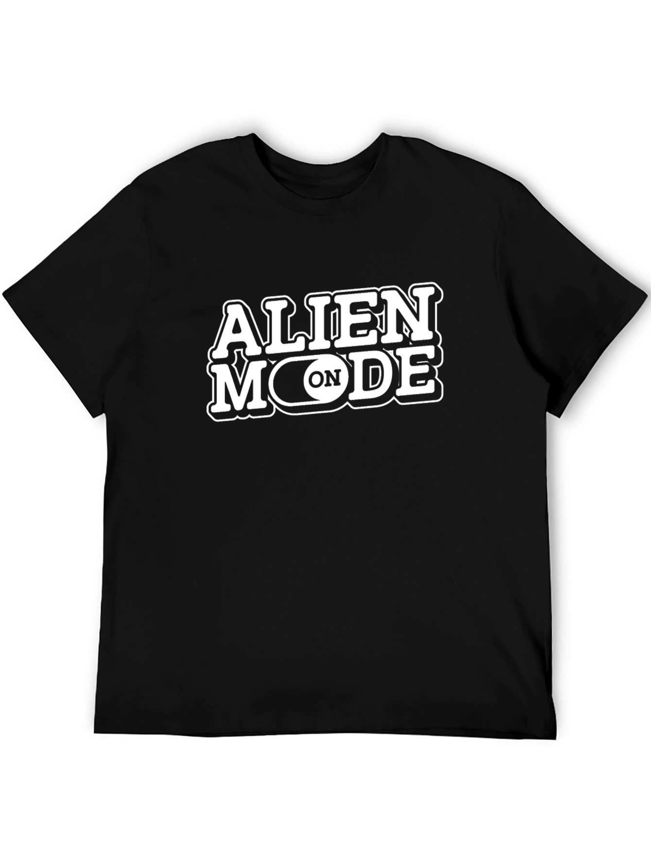 Alien Mode On T-Shirt - Black Crew Neck