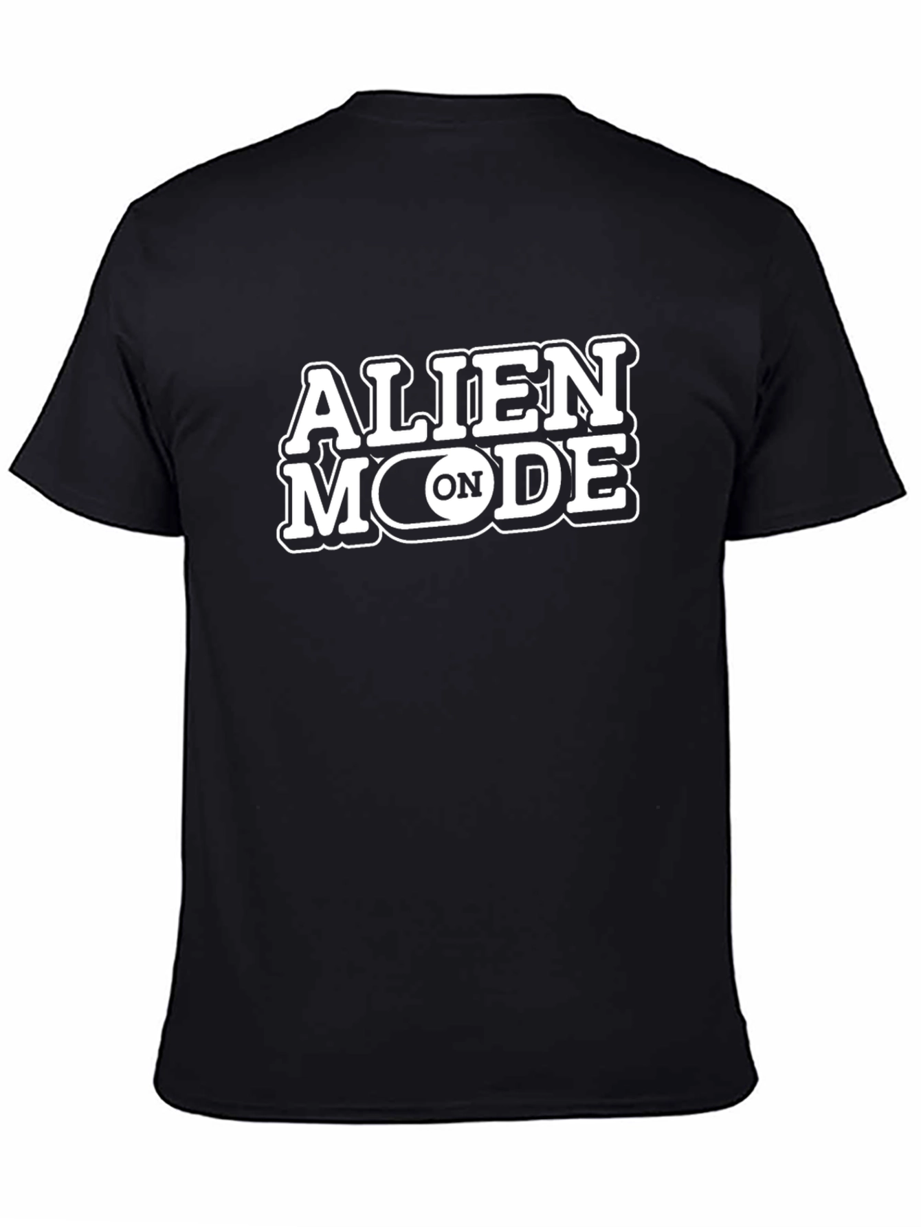 Alien Mode On T-Shirt - Black Crew Neck