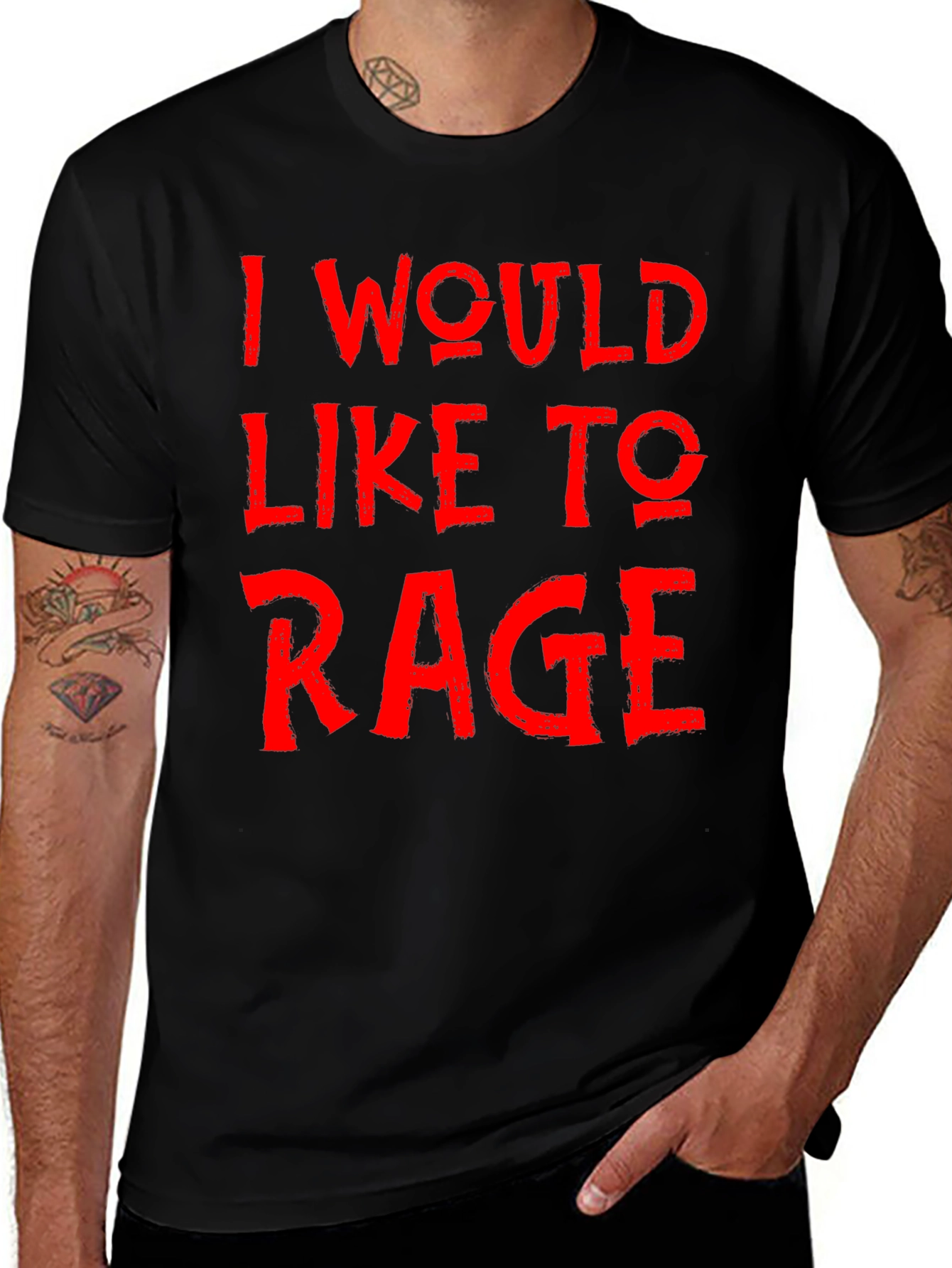 I Would Like to Rage Black Graphic Tee