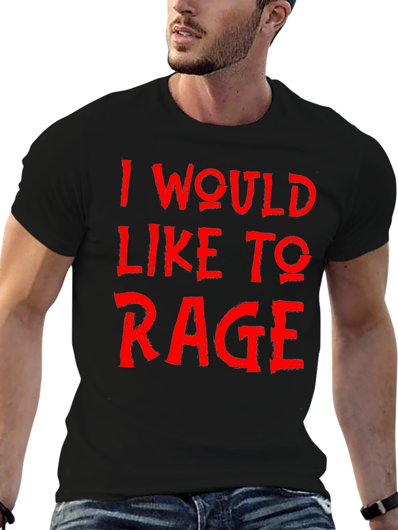 I Would Like to Rage Black Graphic Tee