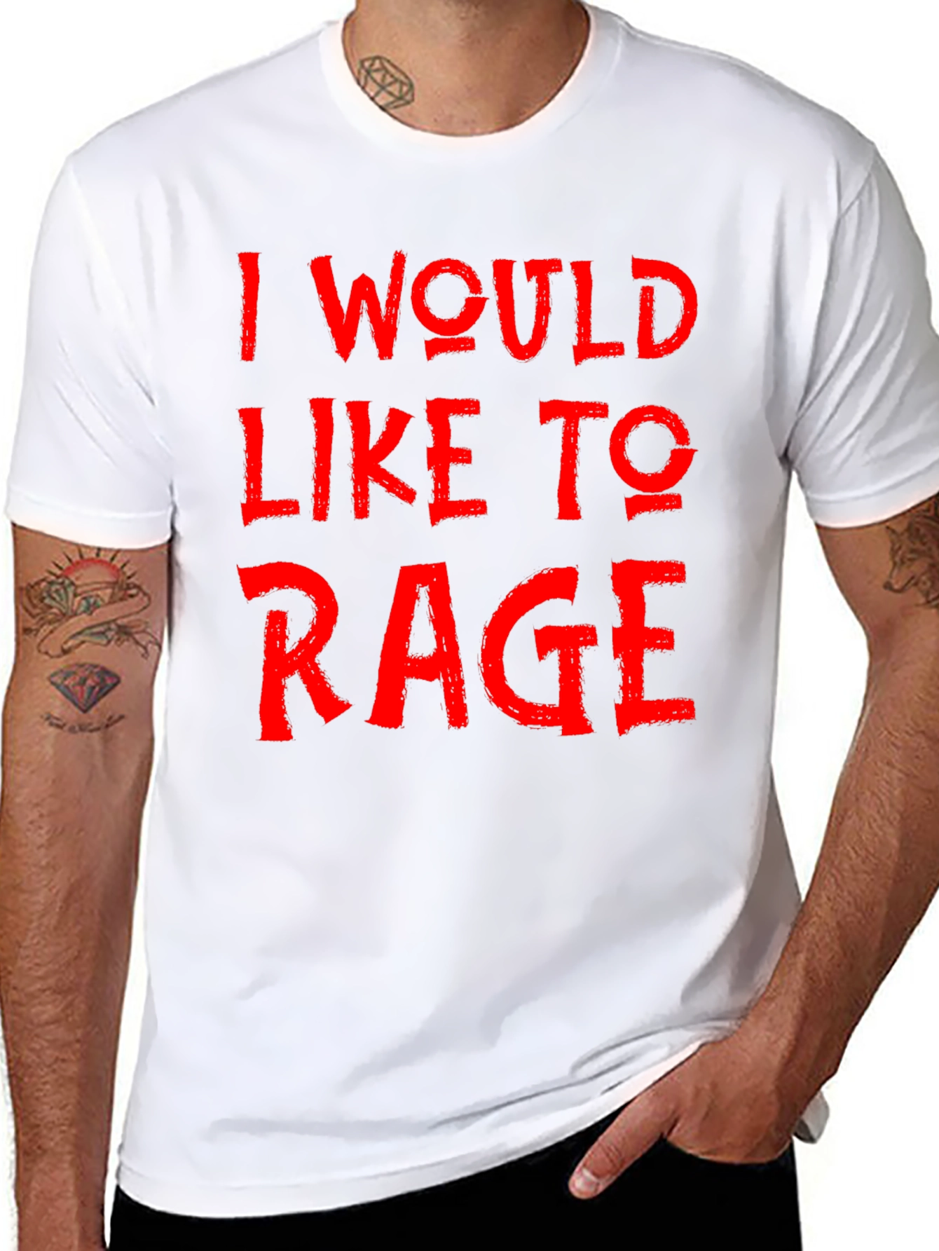 I Would Like to Rage Black Graphic Tee