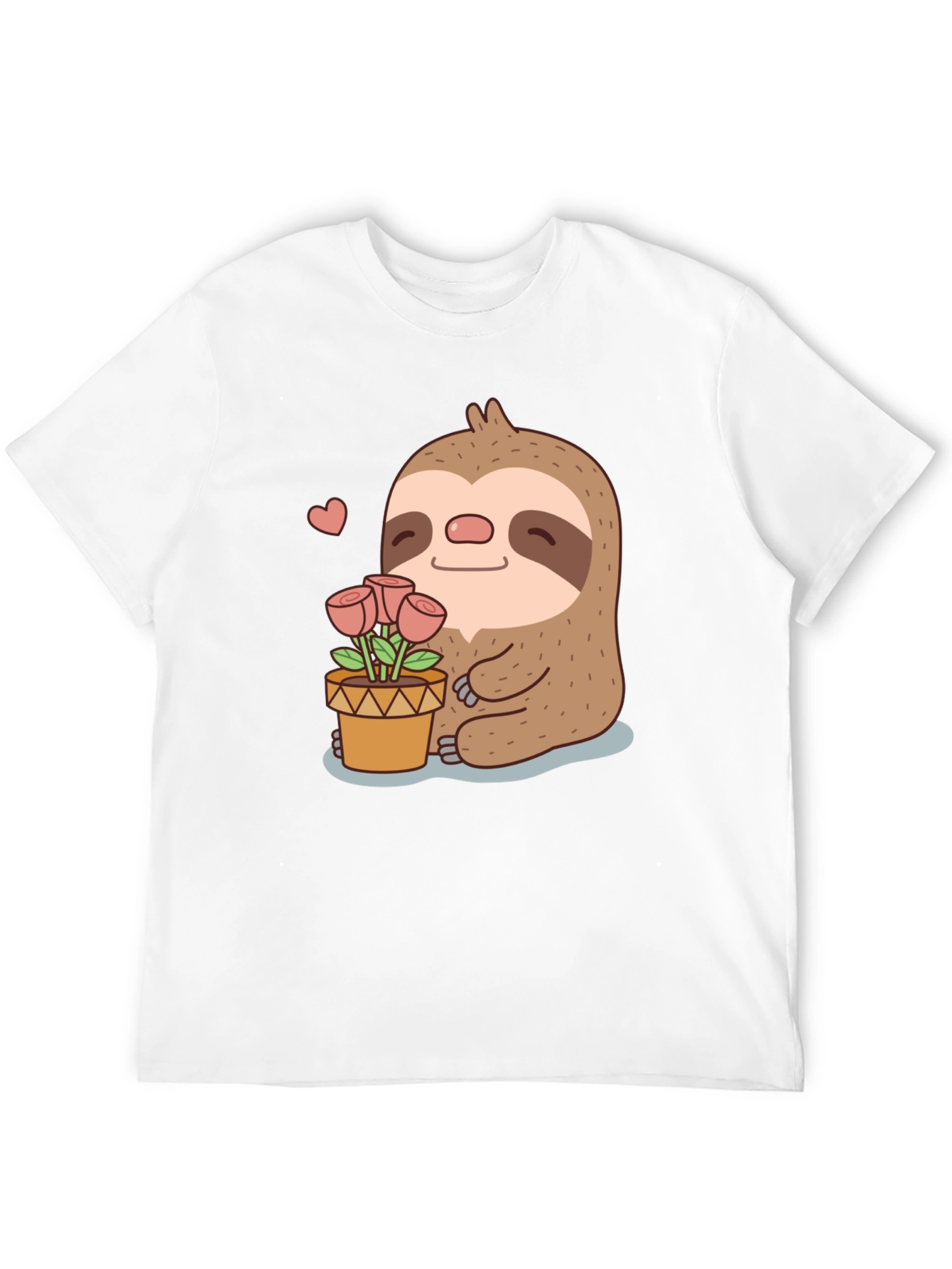 Cute Sloth with Flowers Graphic T-Shirt