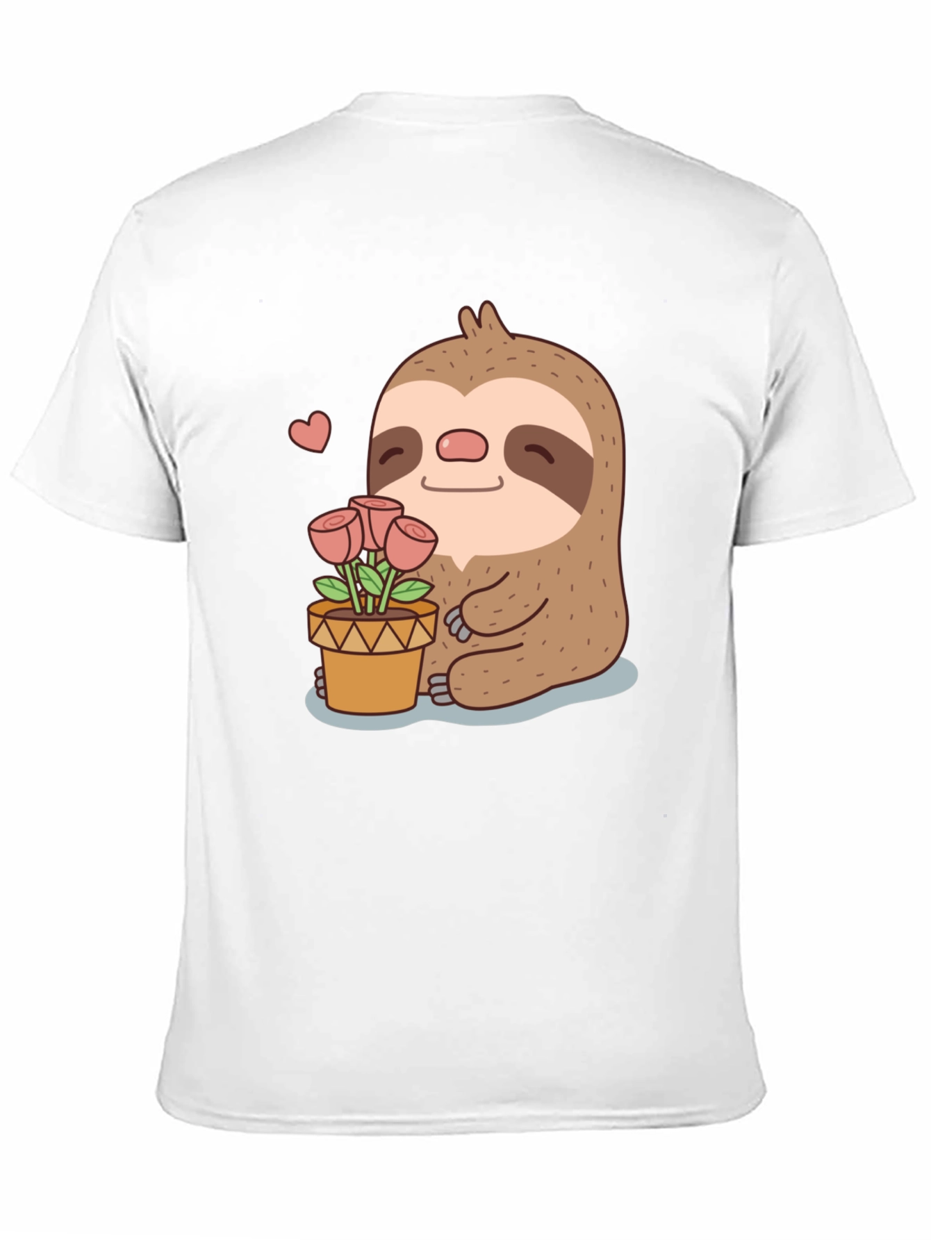 Cute Sloth with Flowers Graphic T-Shirt