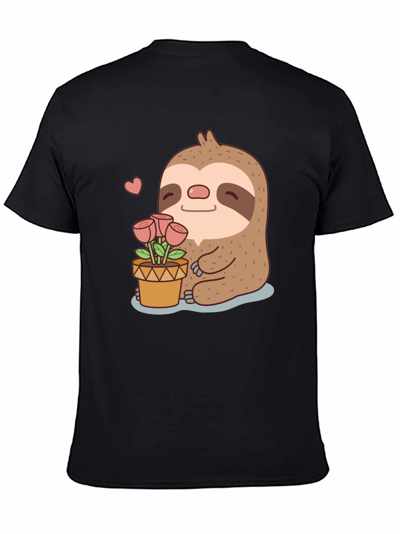 Cute Sloth with Flowers Graphic T-Shirt