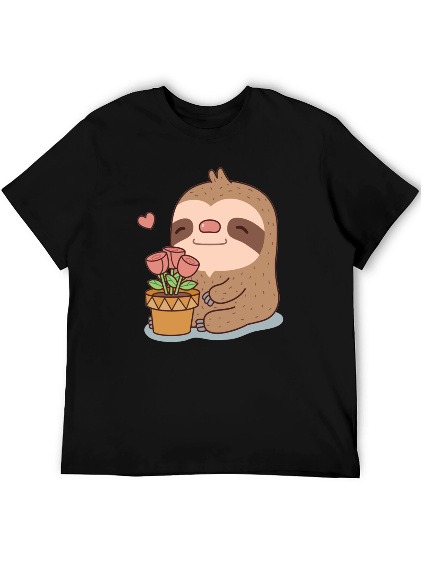 Cute Sloth with Flowers Graphic T-Shirt