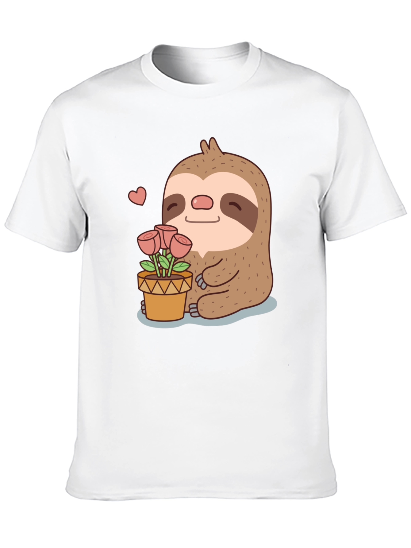Cute Sloth with Flowers Graphic T-Shirt