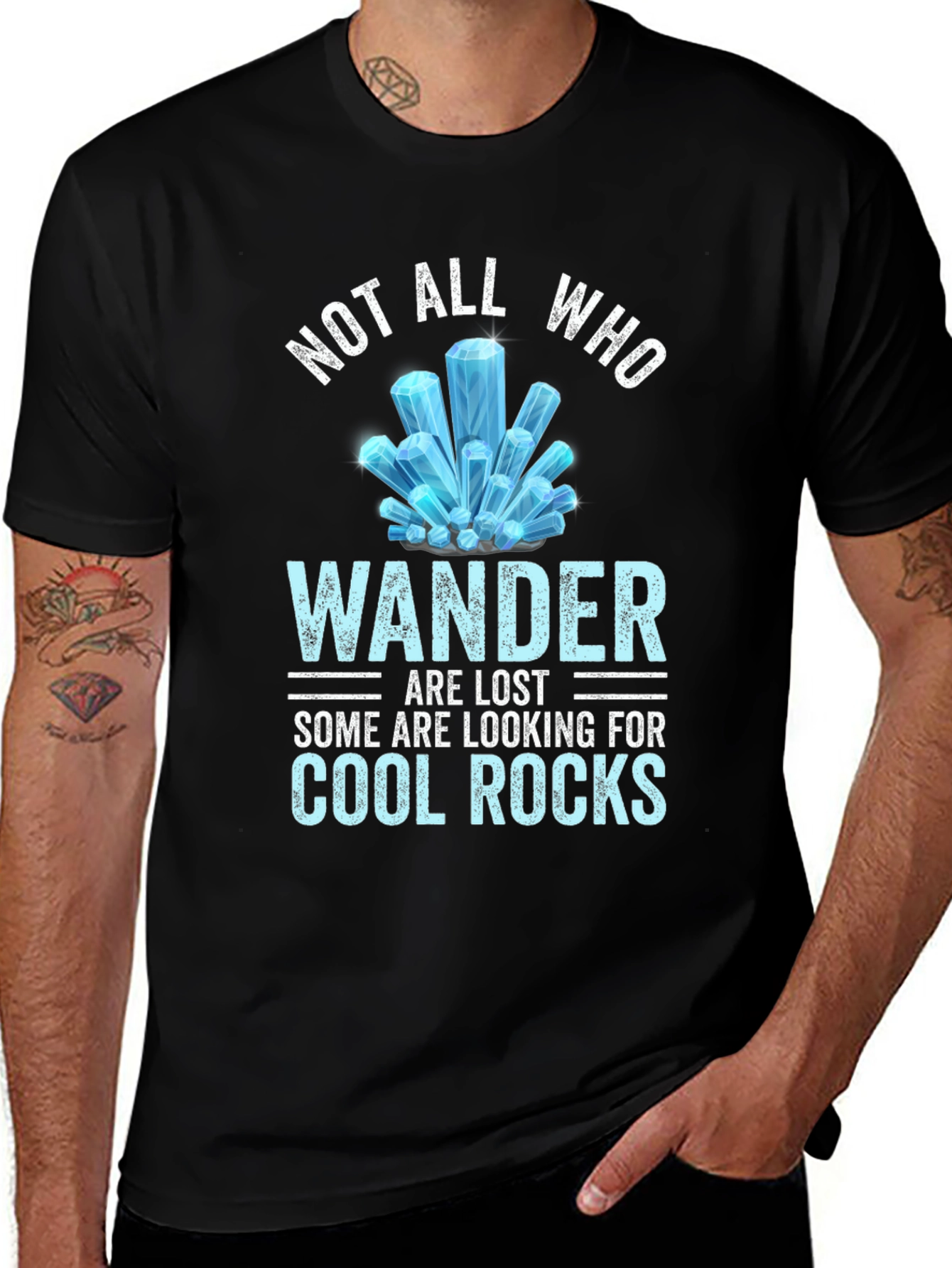 Not All Who Wander Cool Rocks Tee