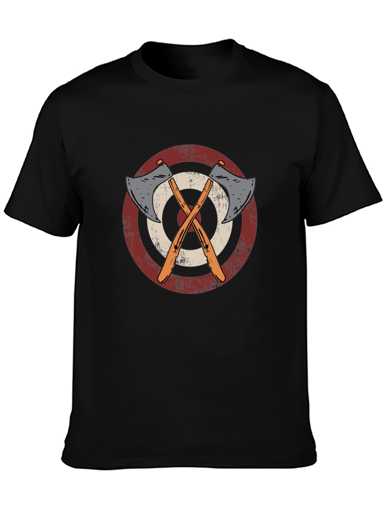 Axe Throwing Target Graphic Tee - Black