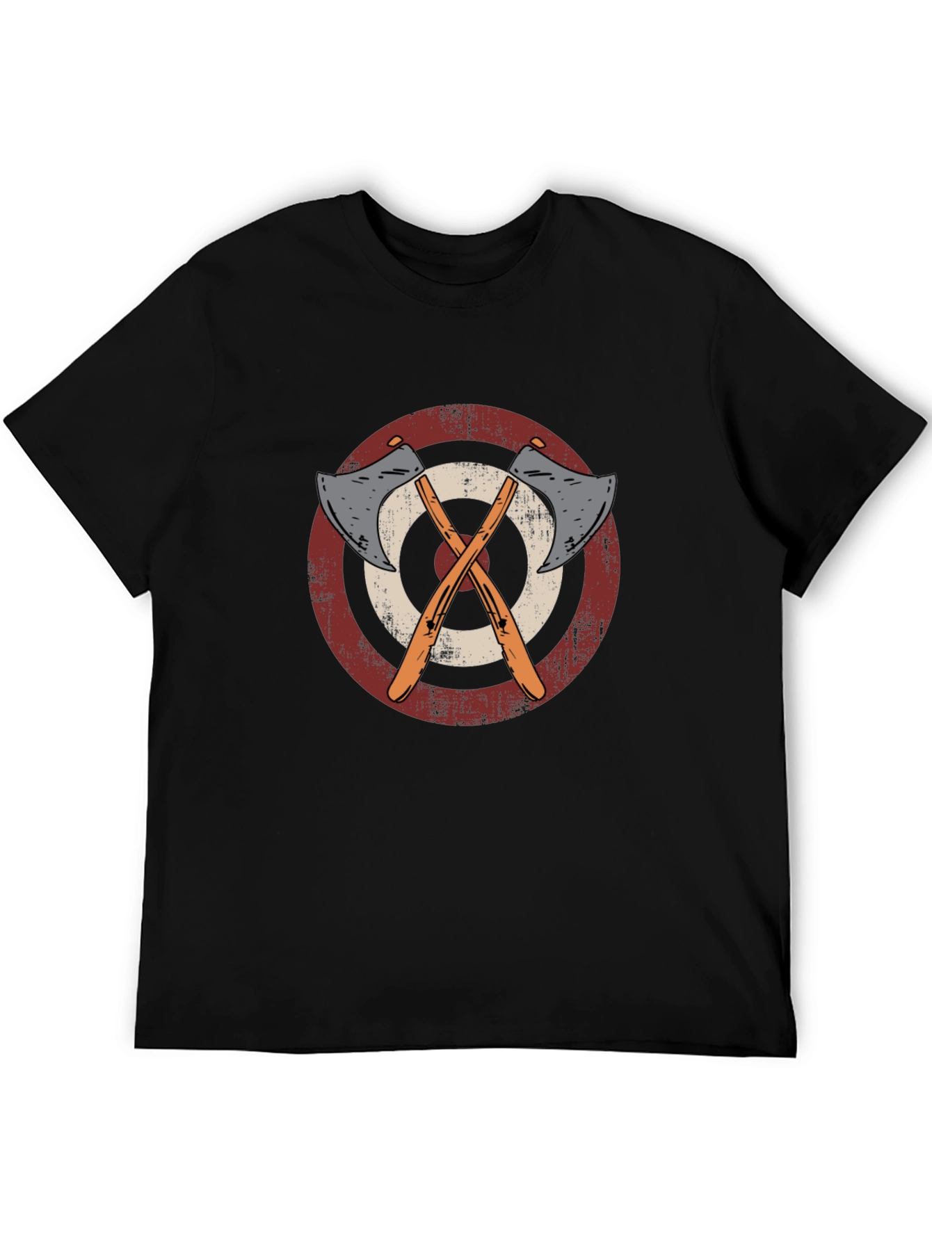Axe Throwing Target Graphic Tee - Black