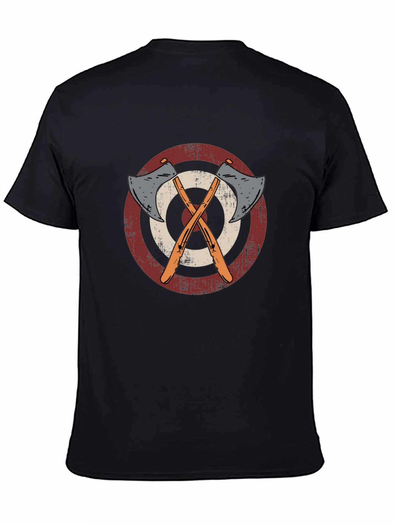 Axe Throwing Target Graphic Tee - Black