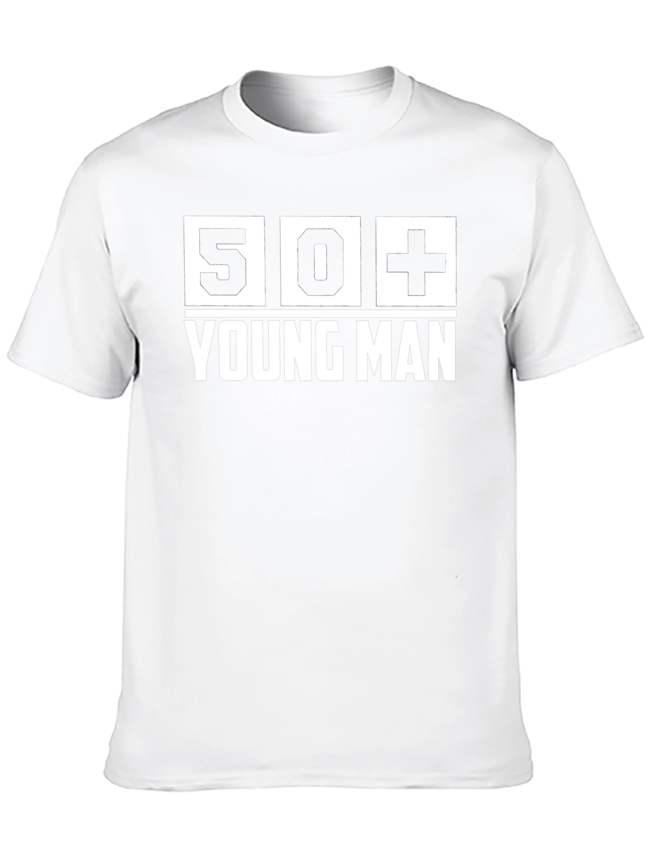 50+ Young Man Black T-Shirt