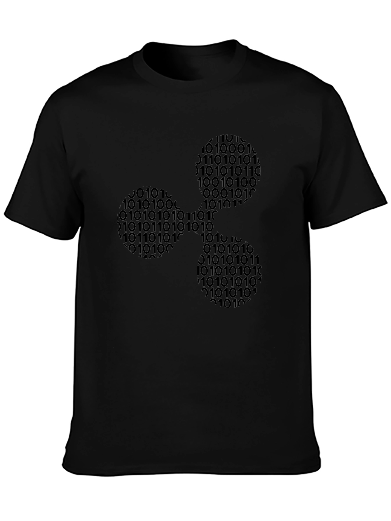 Binary Ripple Design Black T-Shirt