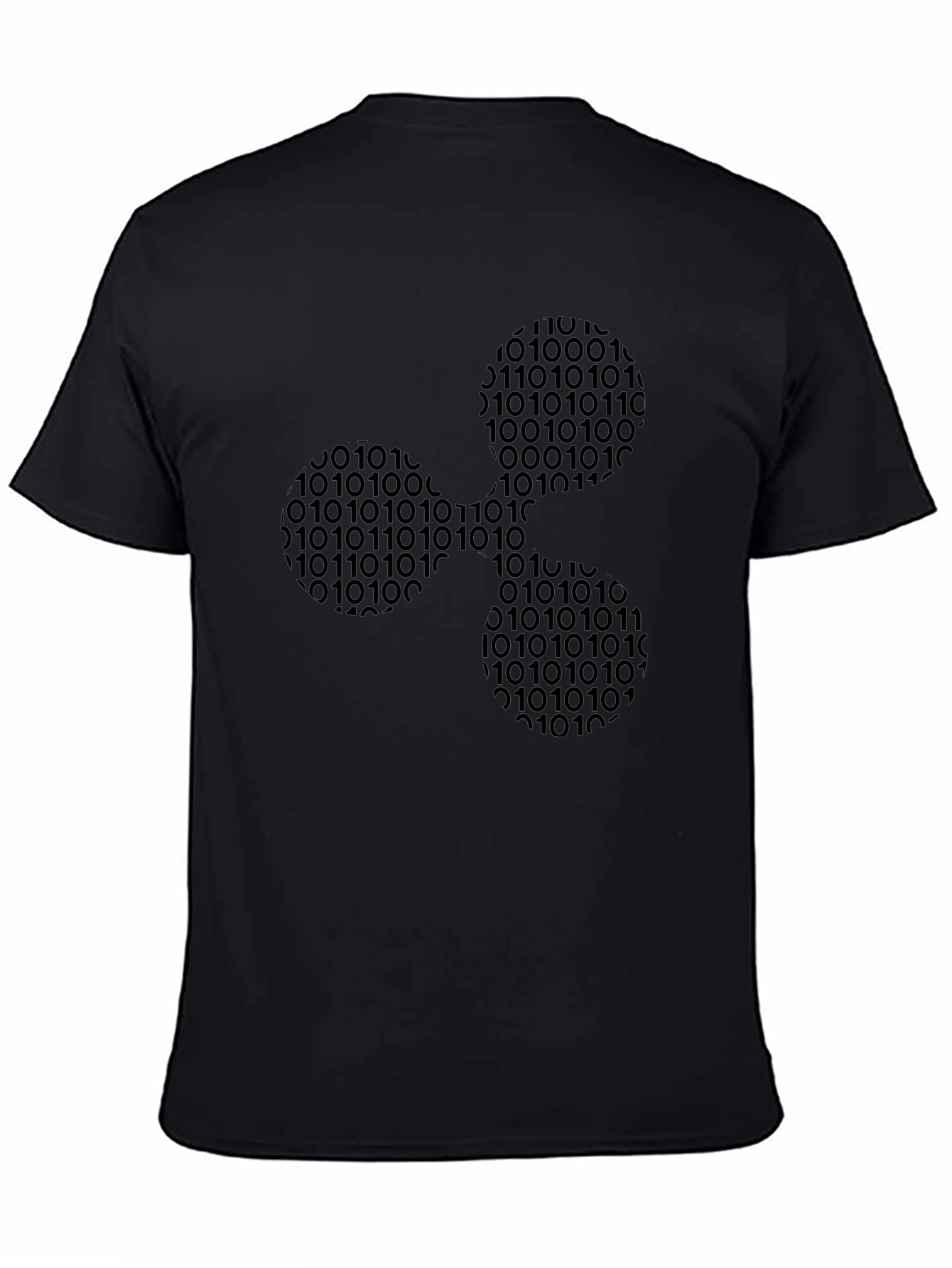 Binary Ripple Design Black T-Shirt