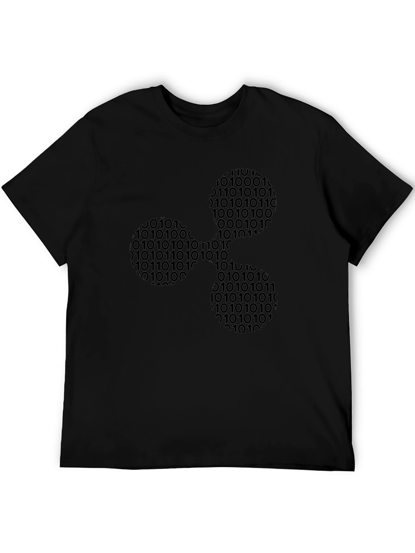 Binary Ripple Design Black T-Shirt