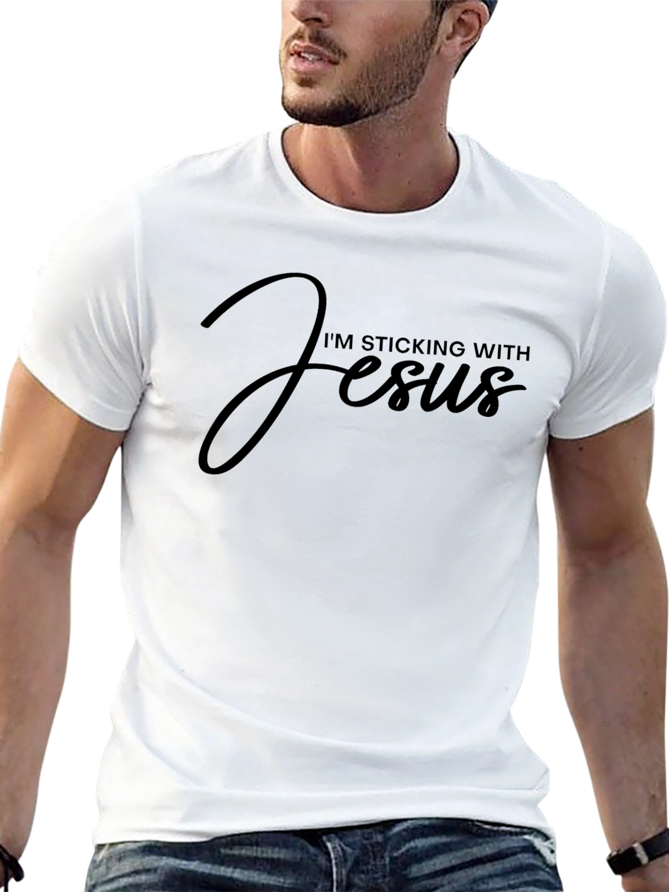 Im Sticking With Jesus Black T-Shirt