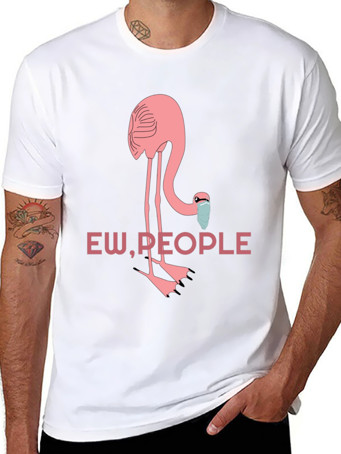 Ew People Flamingo Graphic Tee - Black