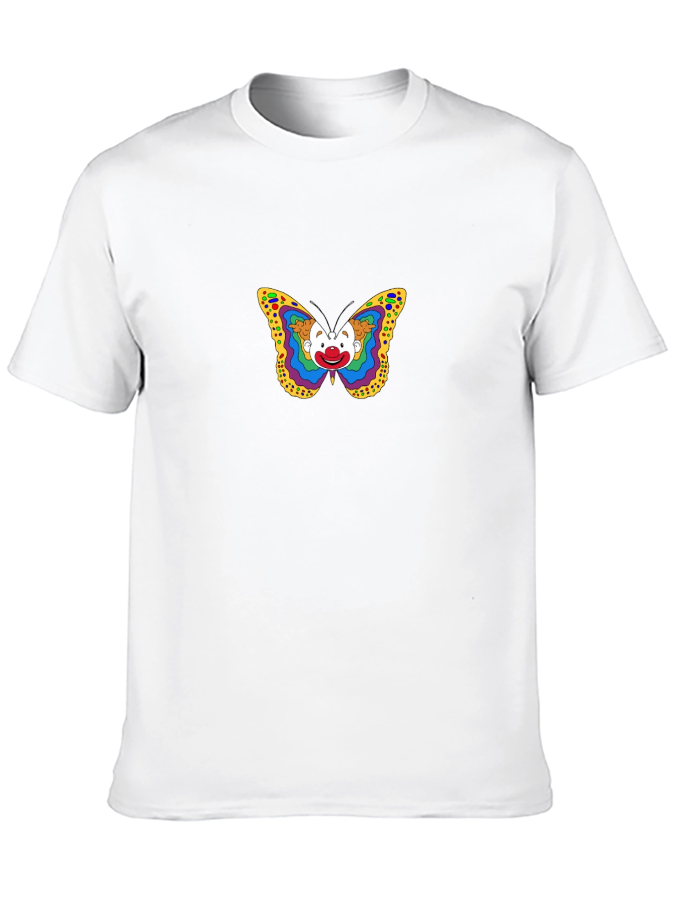 Clown Butterfly Graphic Tee - Black Cotton T-Shirt