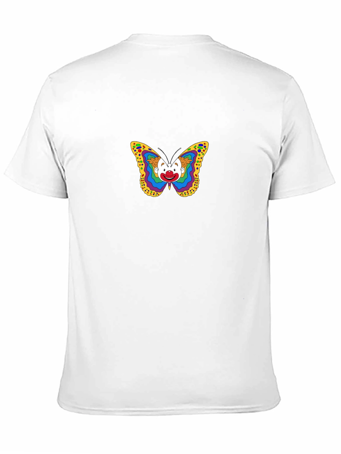 Clown Butterfly Graphic Tee - Black Cotton T-Shirt