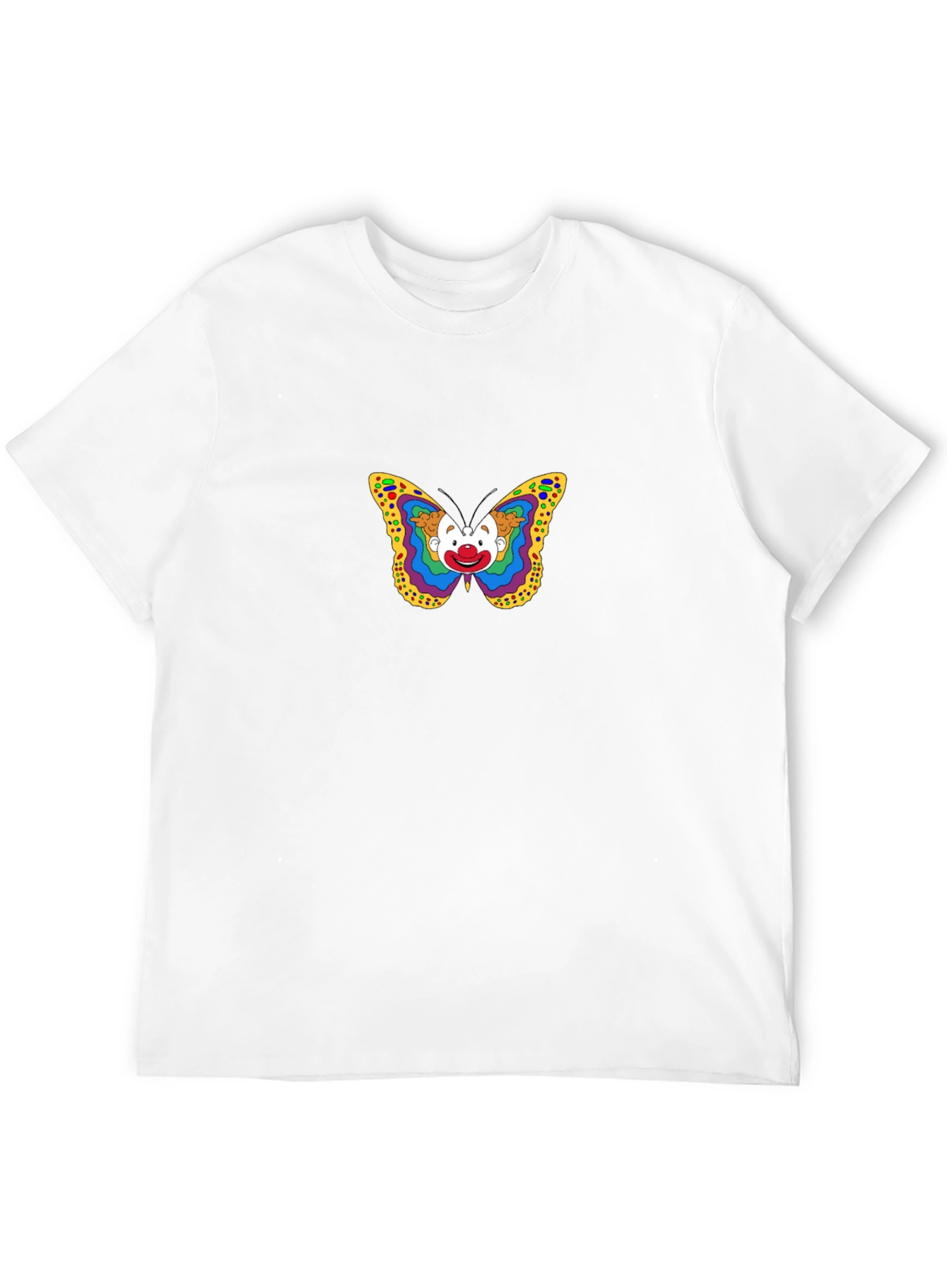Clown Butterfly Graphic Tee - Black Cotton T-Shirt