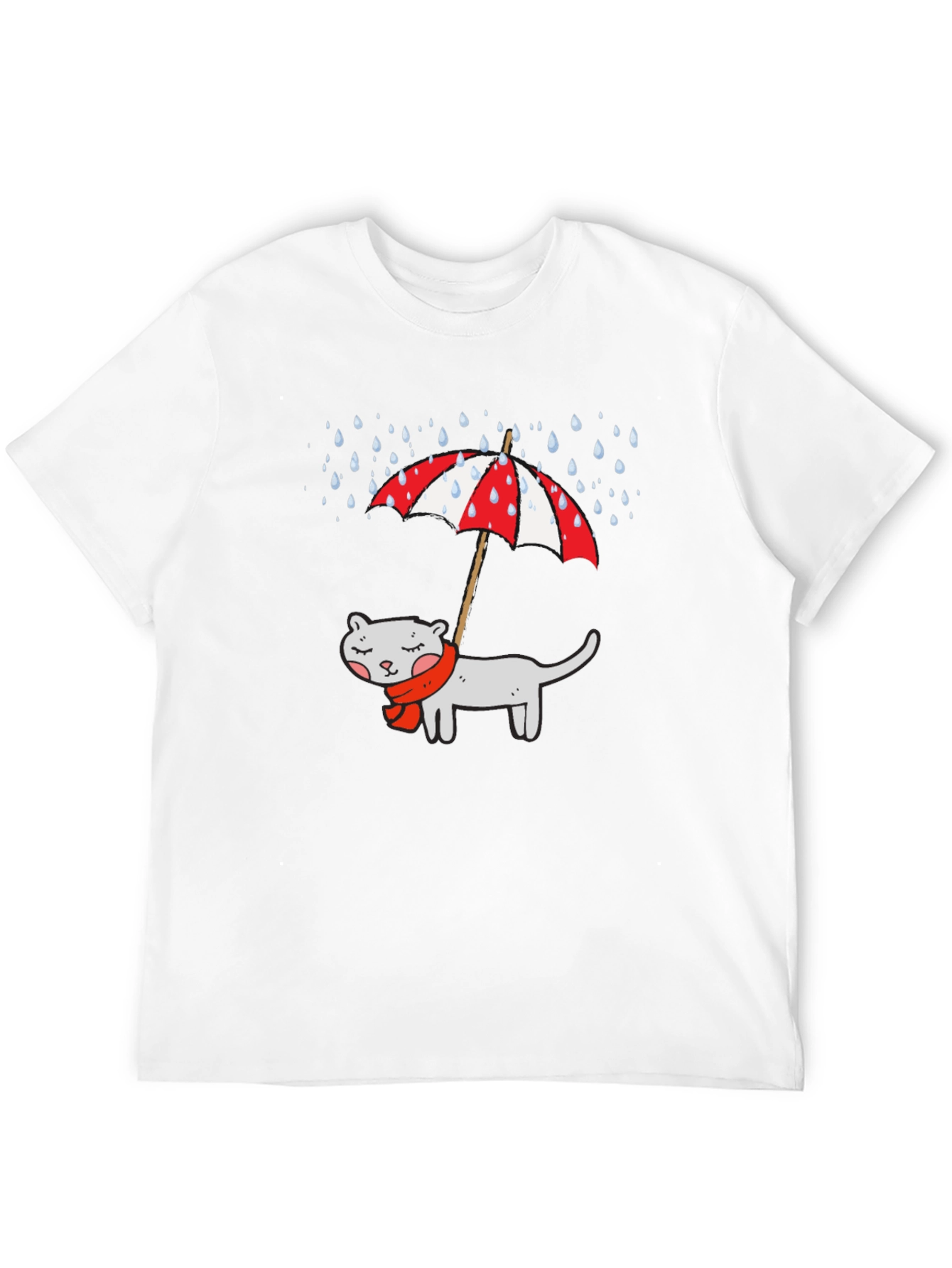 Cat Under Umbrella Graphic T-Shirt