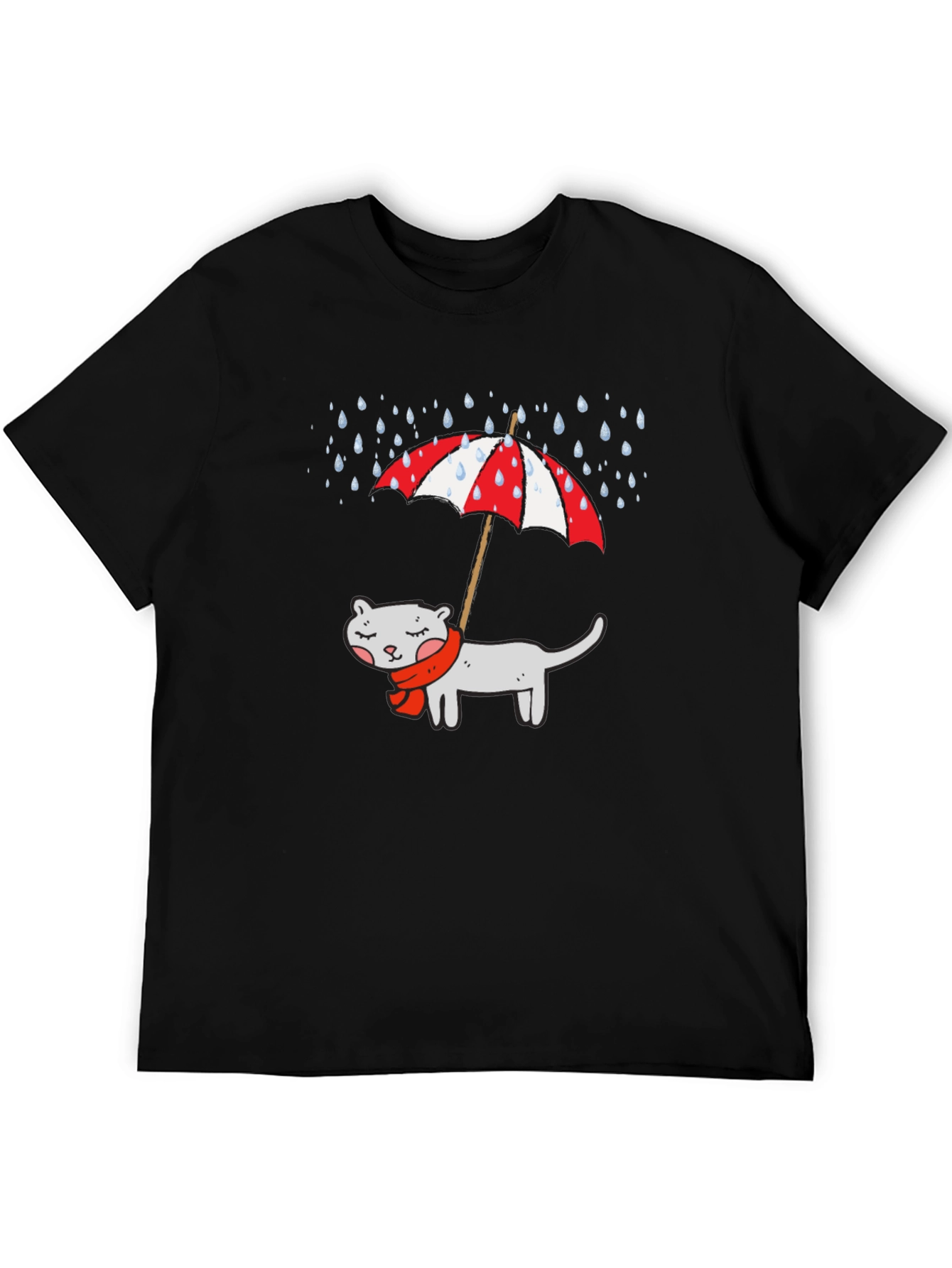 Cat Under Umbrella Graphic T-Shirt