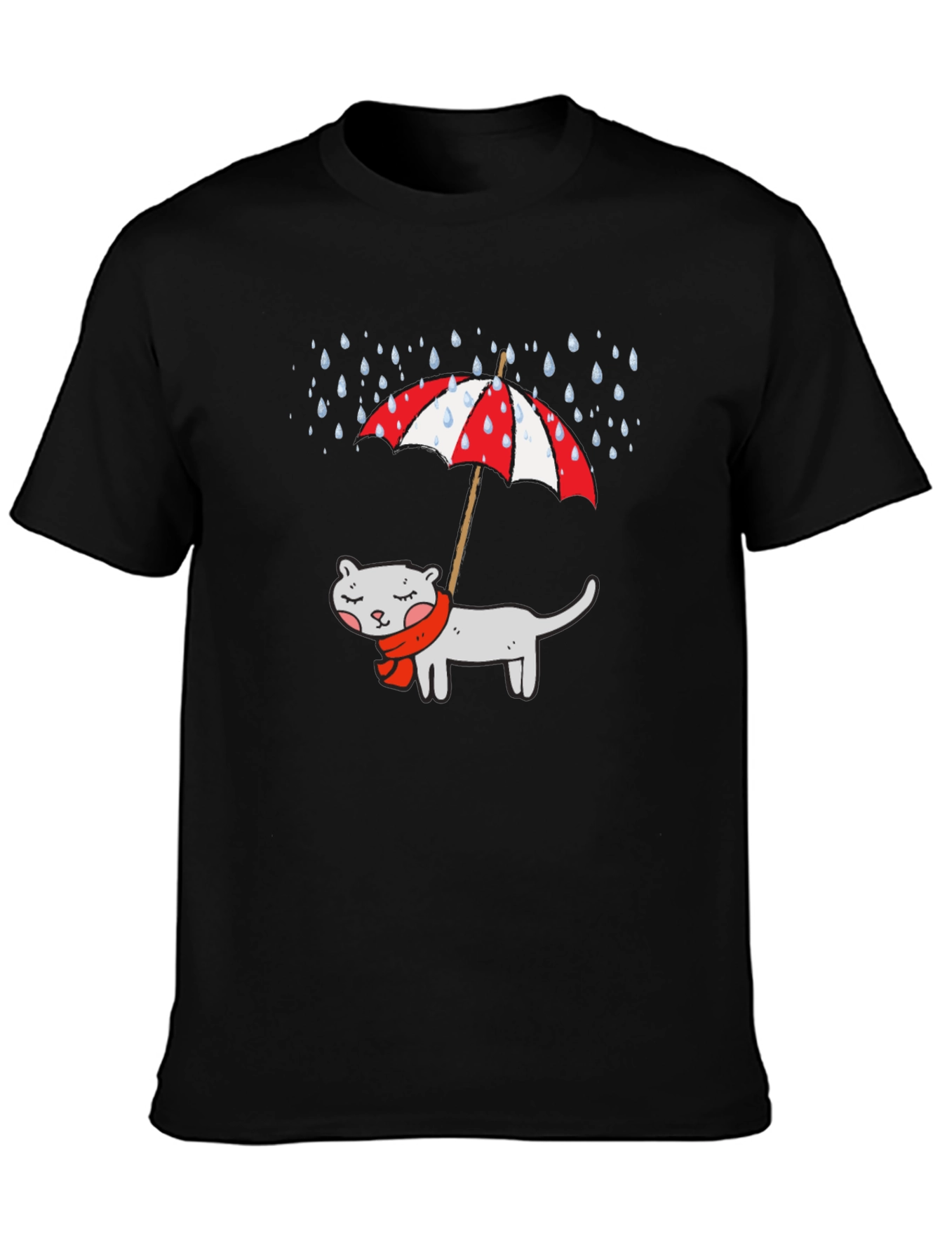 Cat Under Umbrella Graphic T-Shirt
