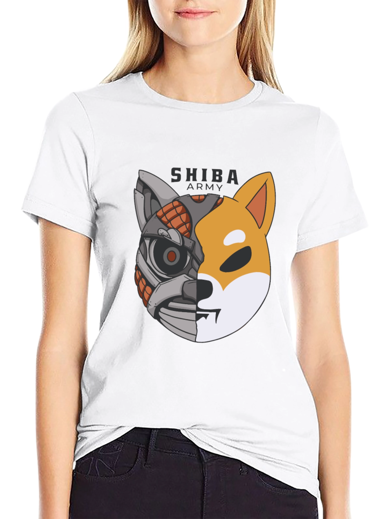 Shiba Army Robot Dog T-Shirt - Cool Graphic Tee