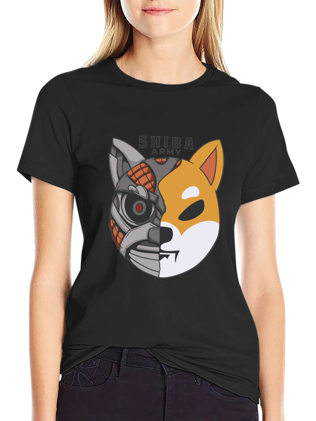 Shiba Army Robot Dog T-Shirt - Cool Graphic Tee