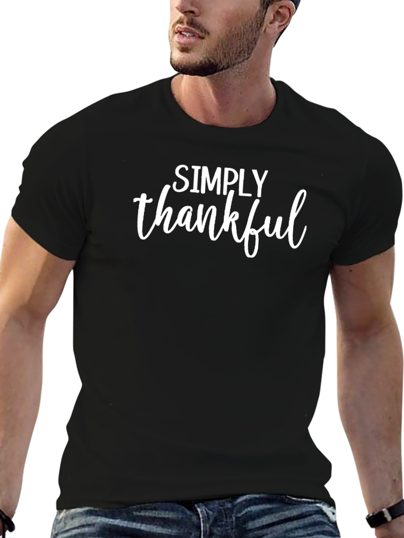Simply Thankful Black T-Shirt - Stylish Casual Wear