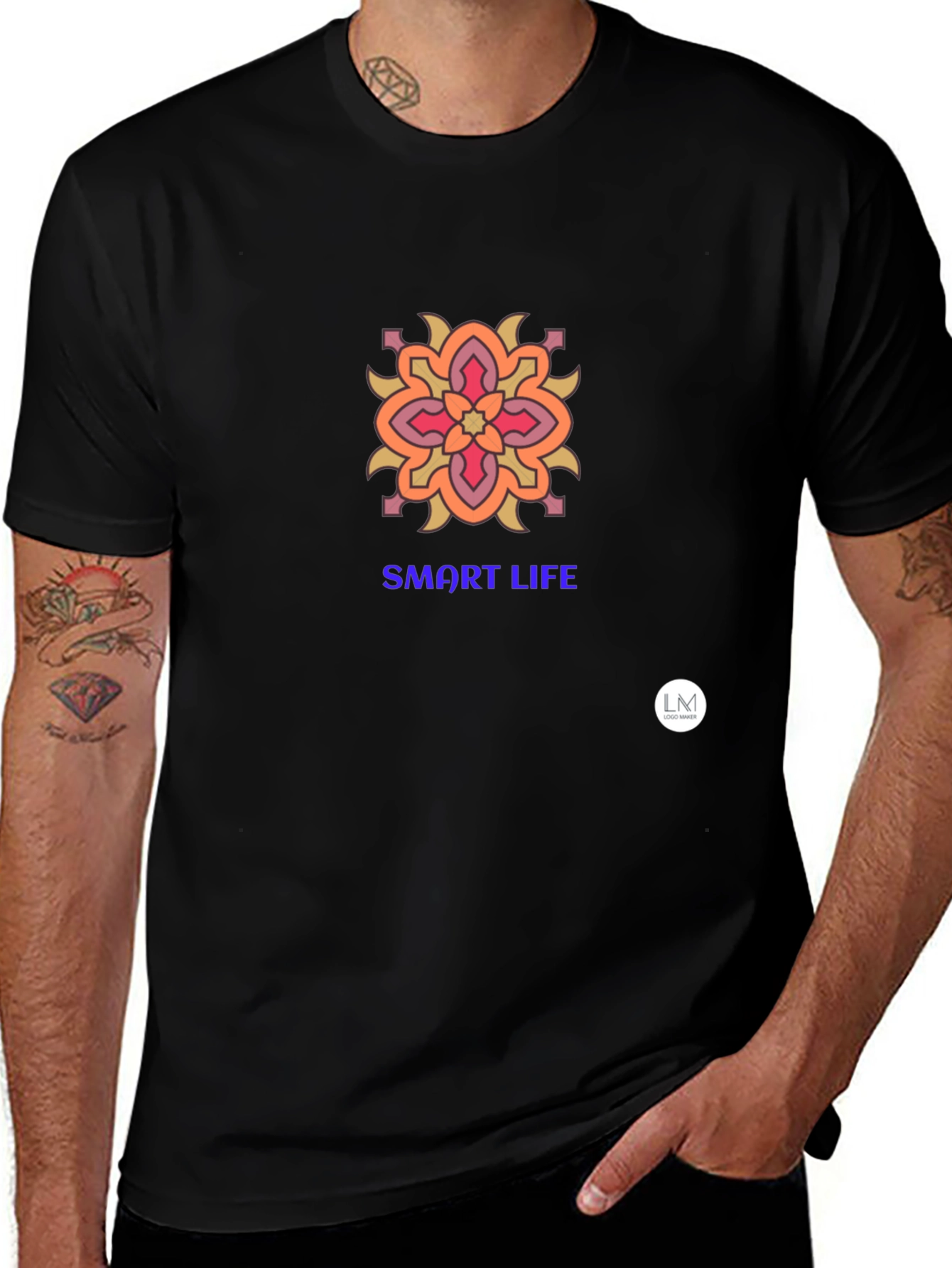 Smart Life Graphic Black T-Shirt