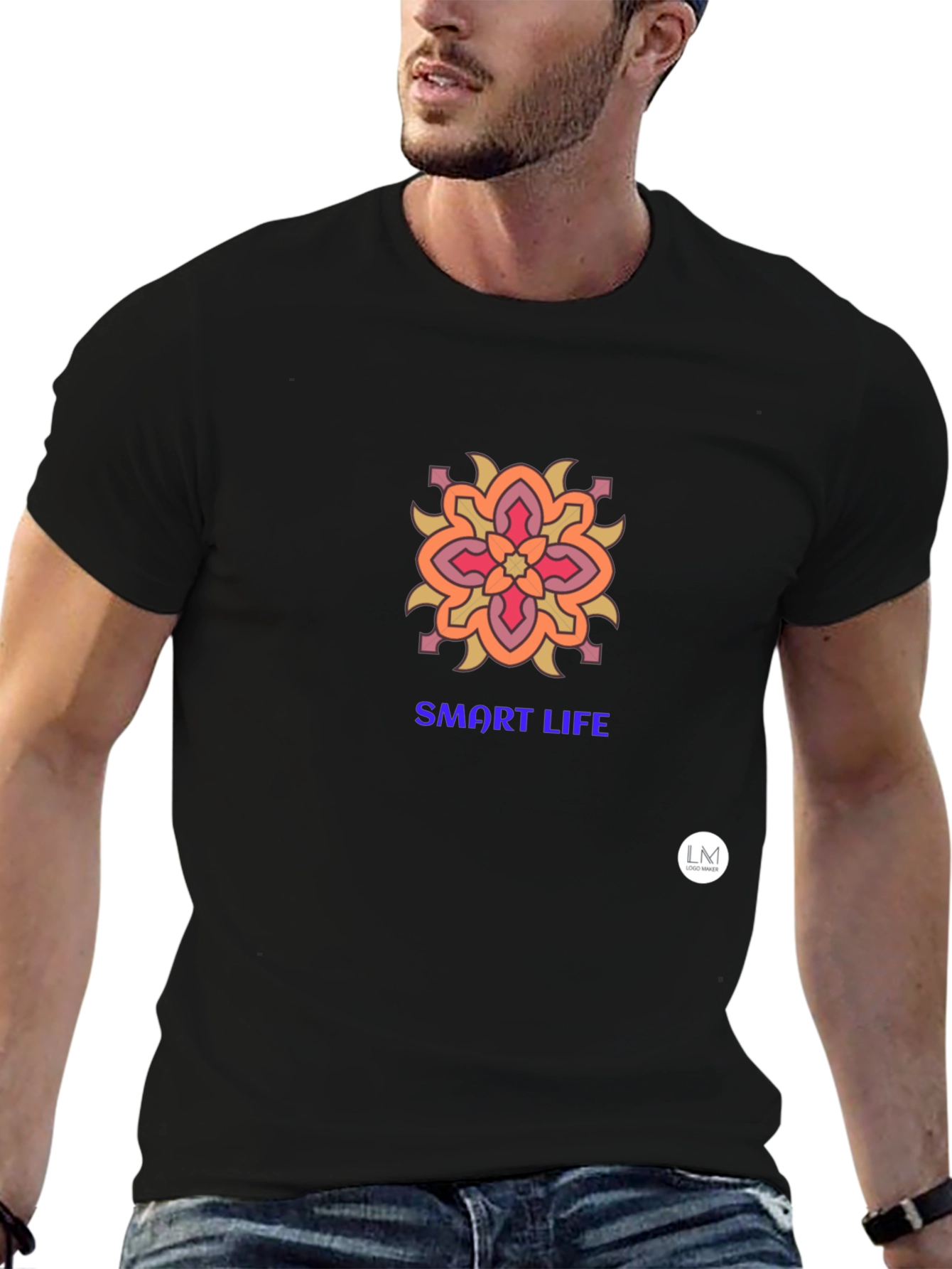 Smart Life Graphic Black T-Shirt