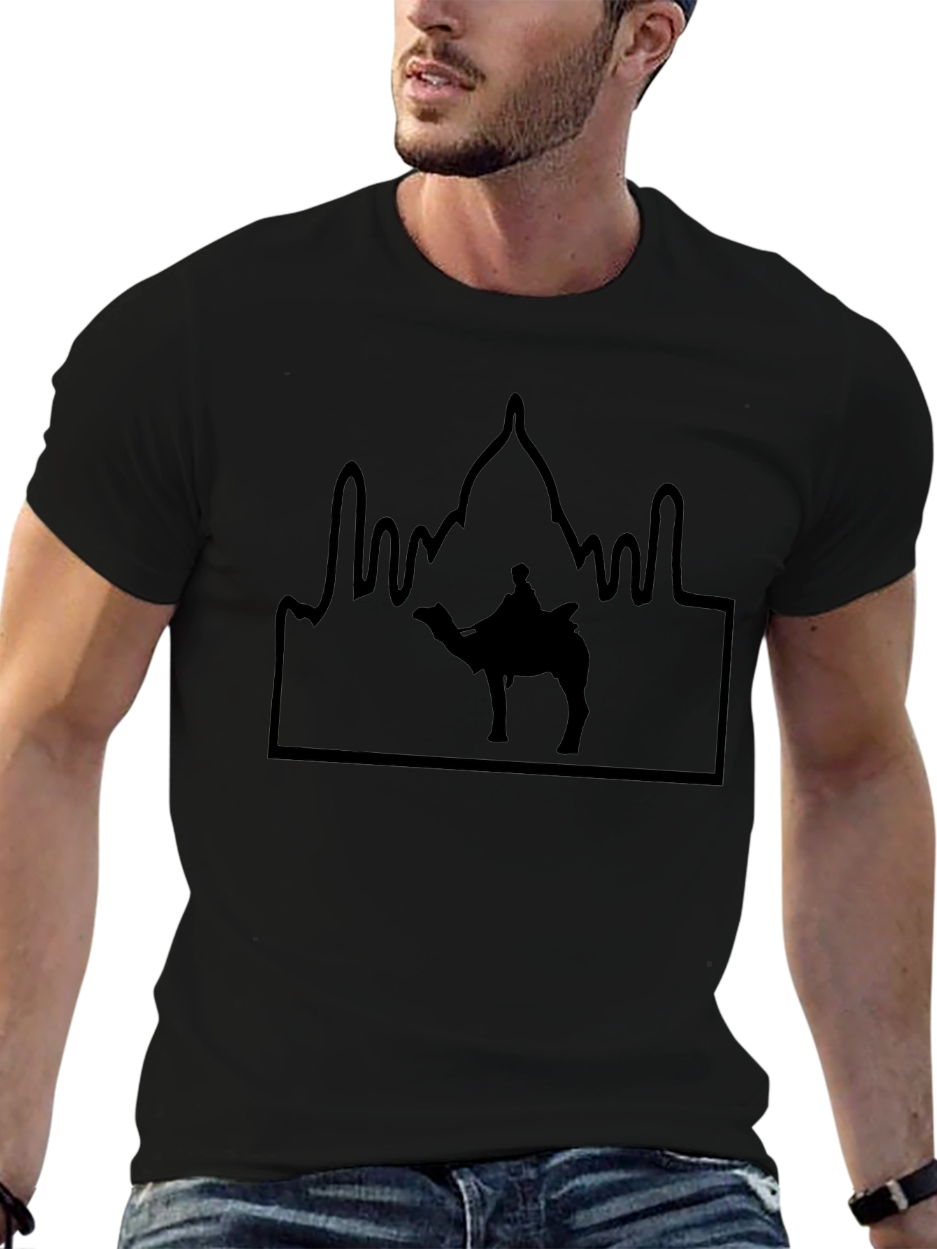 Camel & Palace Silhouette Black T-Shirt