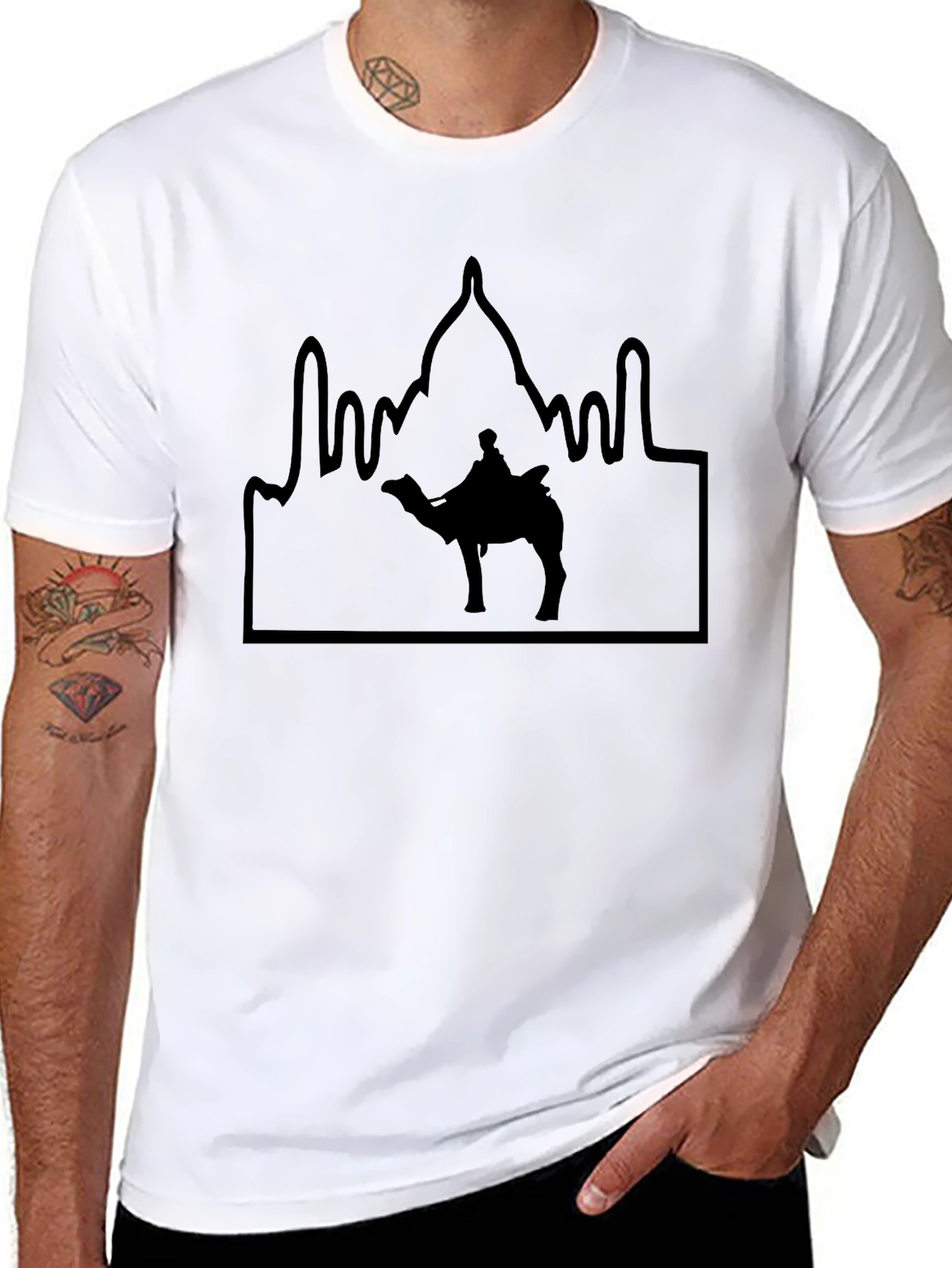 Camel & Palace Silhouette Black T-Shirt