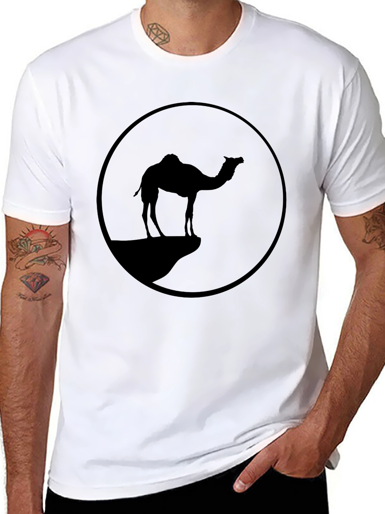 Camel Silhouette Graphic Tee - Black
