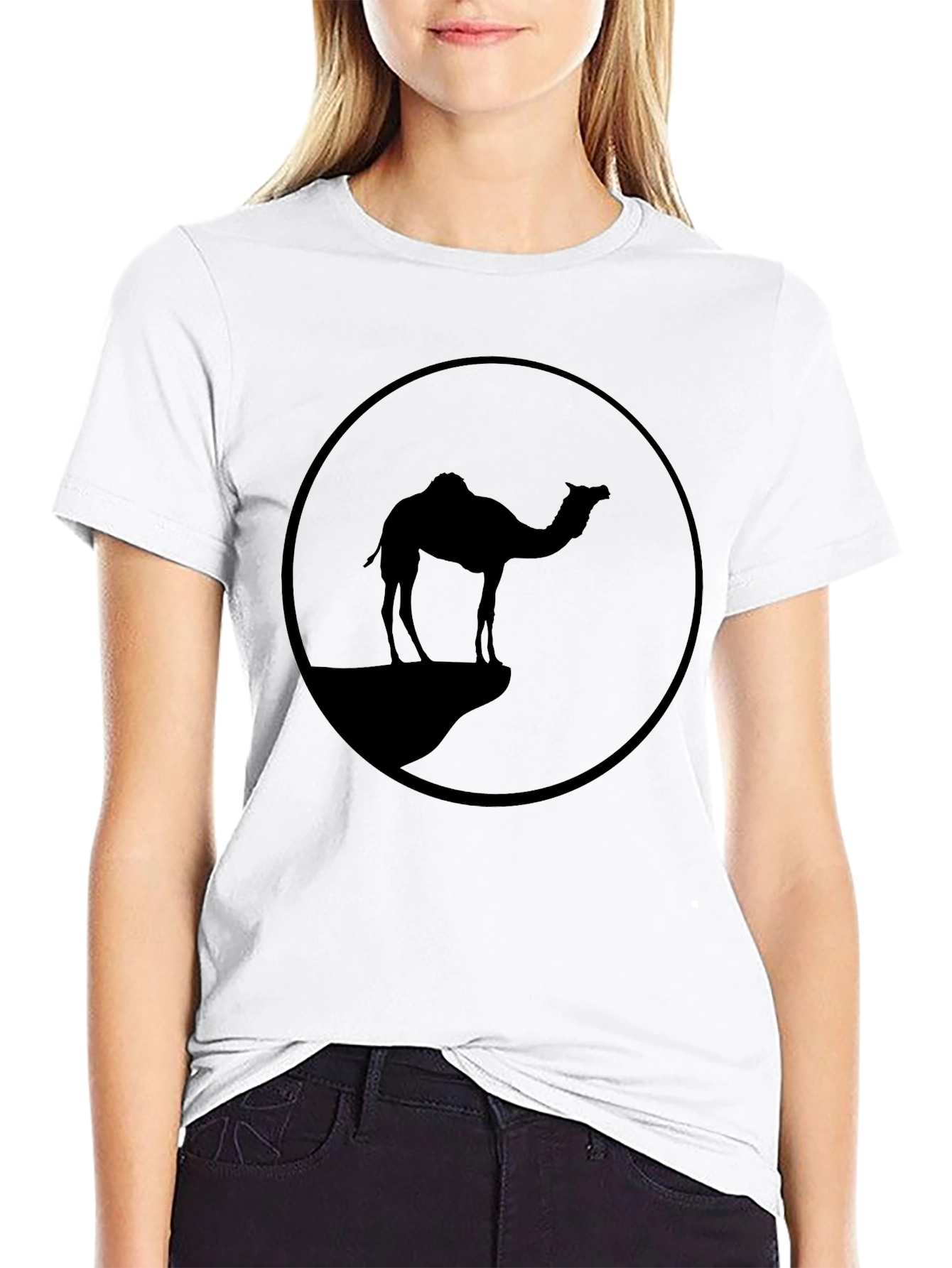 Camel Silhouette Graphic Tee - Black