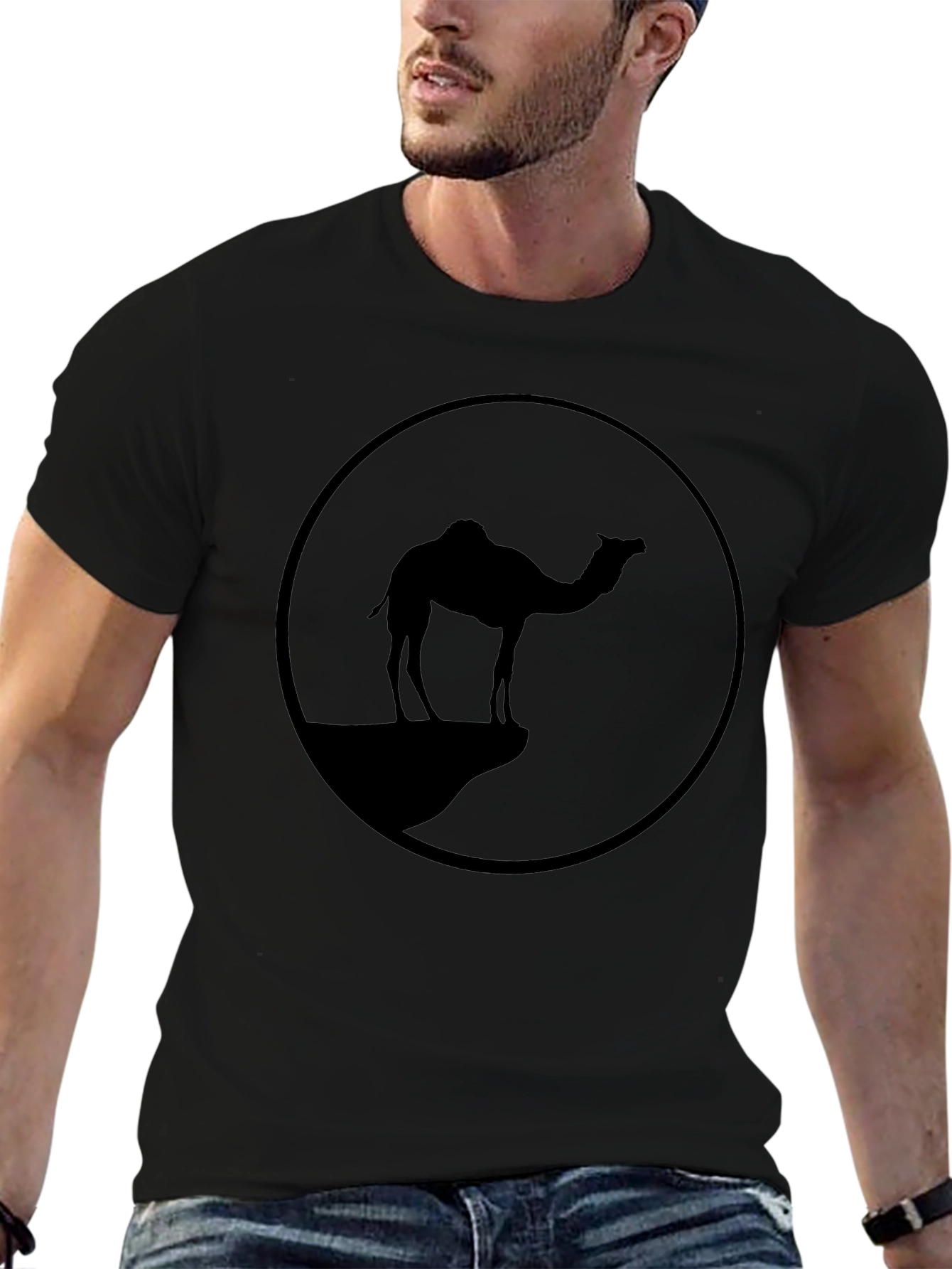 Camel Silhouette Graphic Tee - Black
