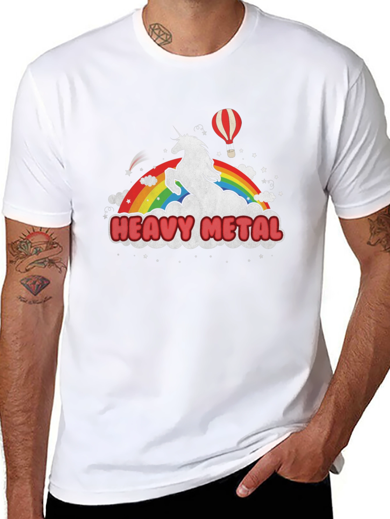 Heavy Metal Unicorn Rainbow T-Shirt