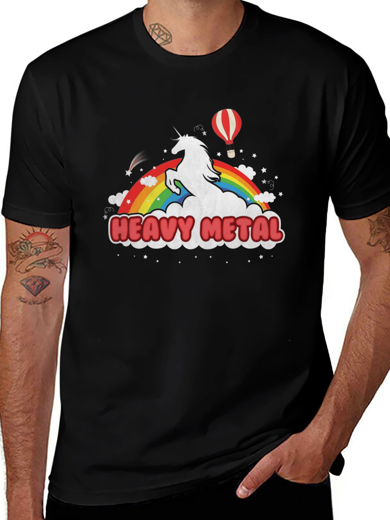 Heavy Metal Unicorn Rainbow T-Shirt