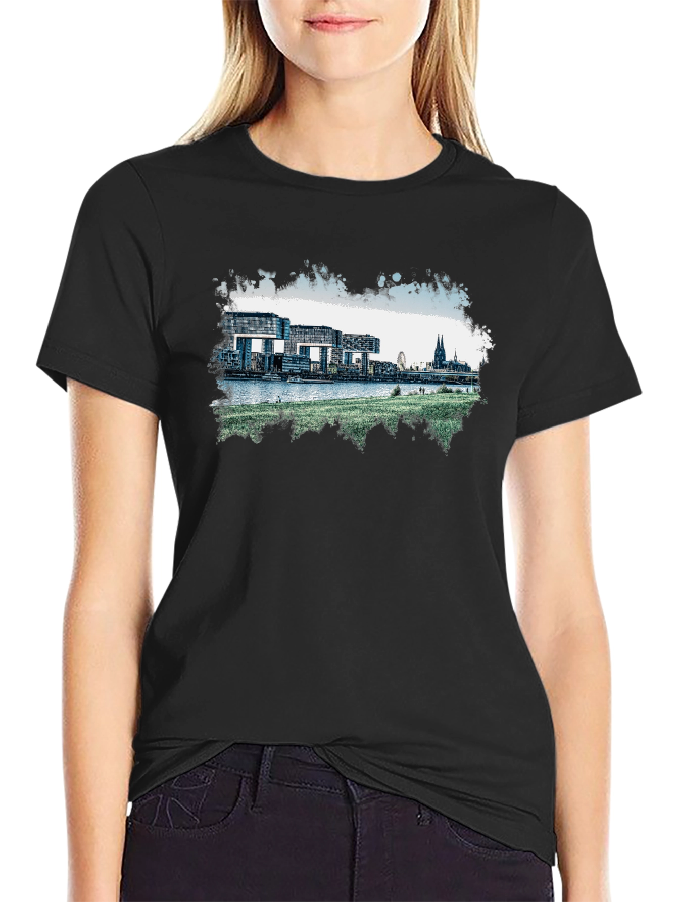 Cologne Skyline Black T-Shirt