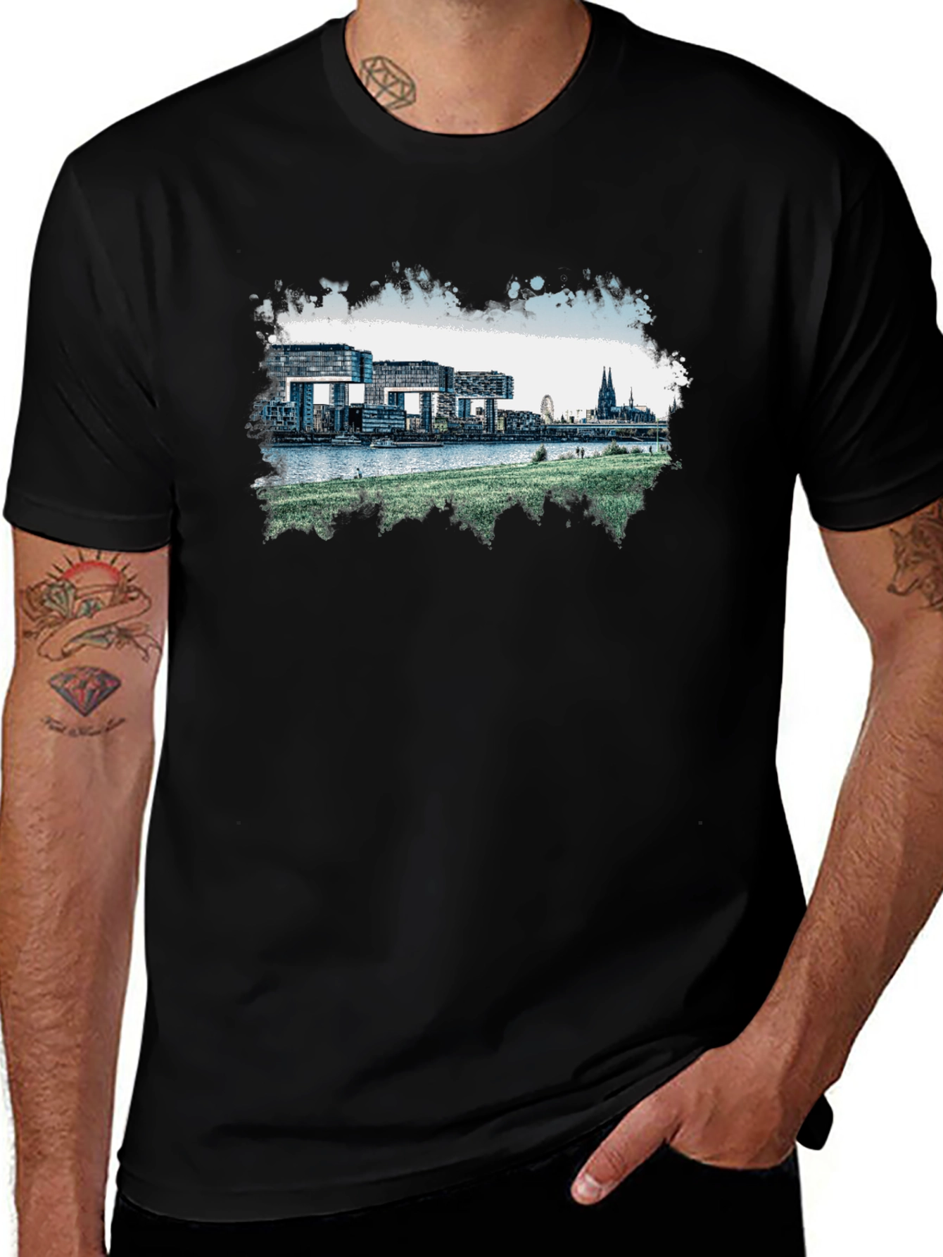 Cologne Skyline Black T-Shirt