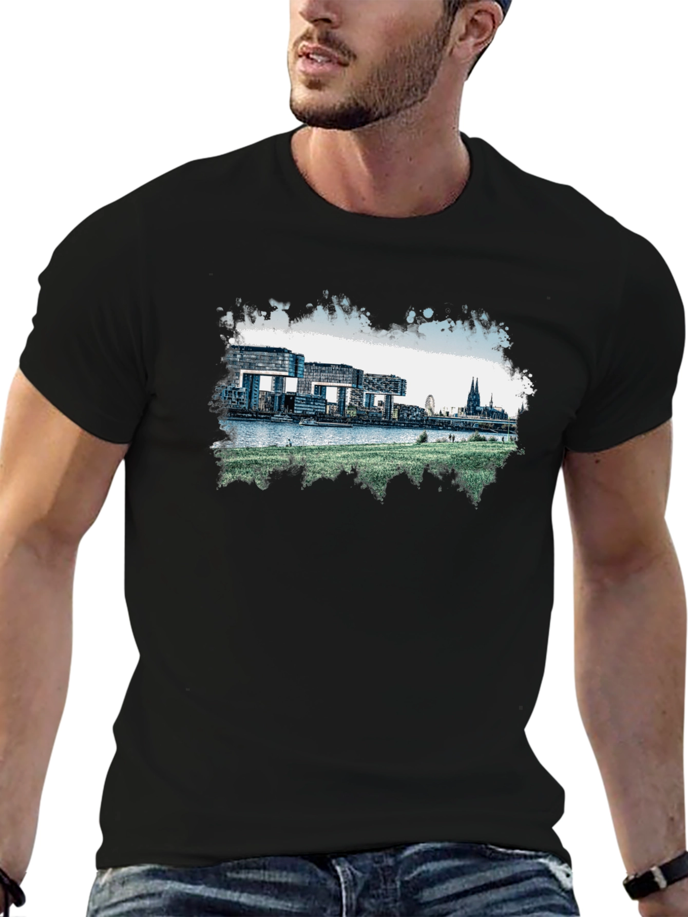 Cologne Skyline Black T-Shirt
