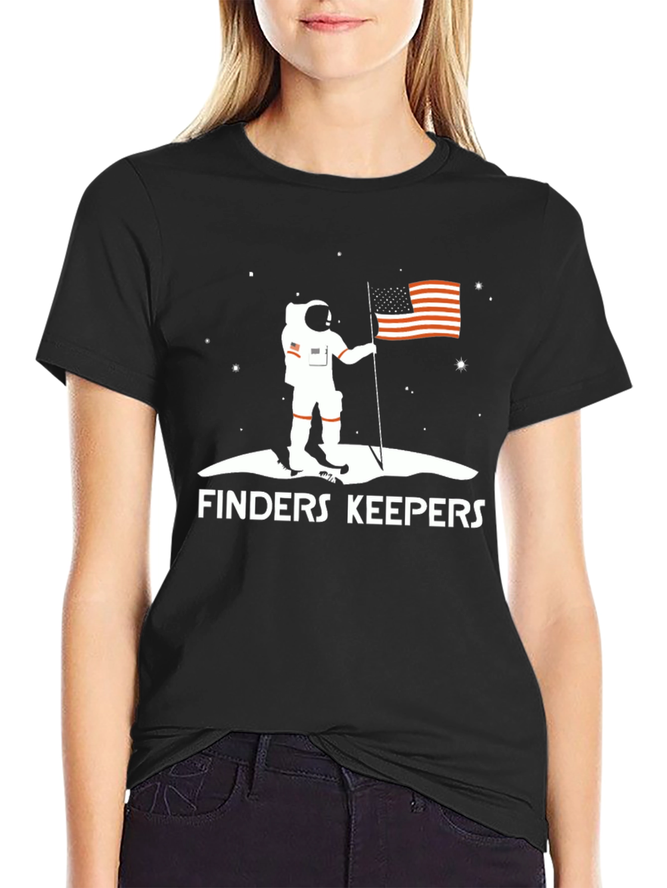 Finders Keepers Astronaut Flag Graphic T-Shirt