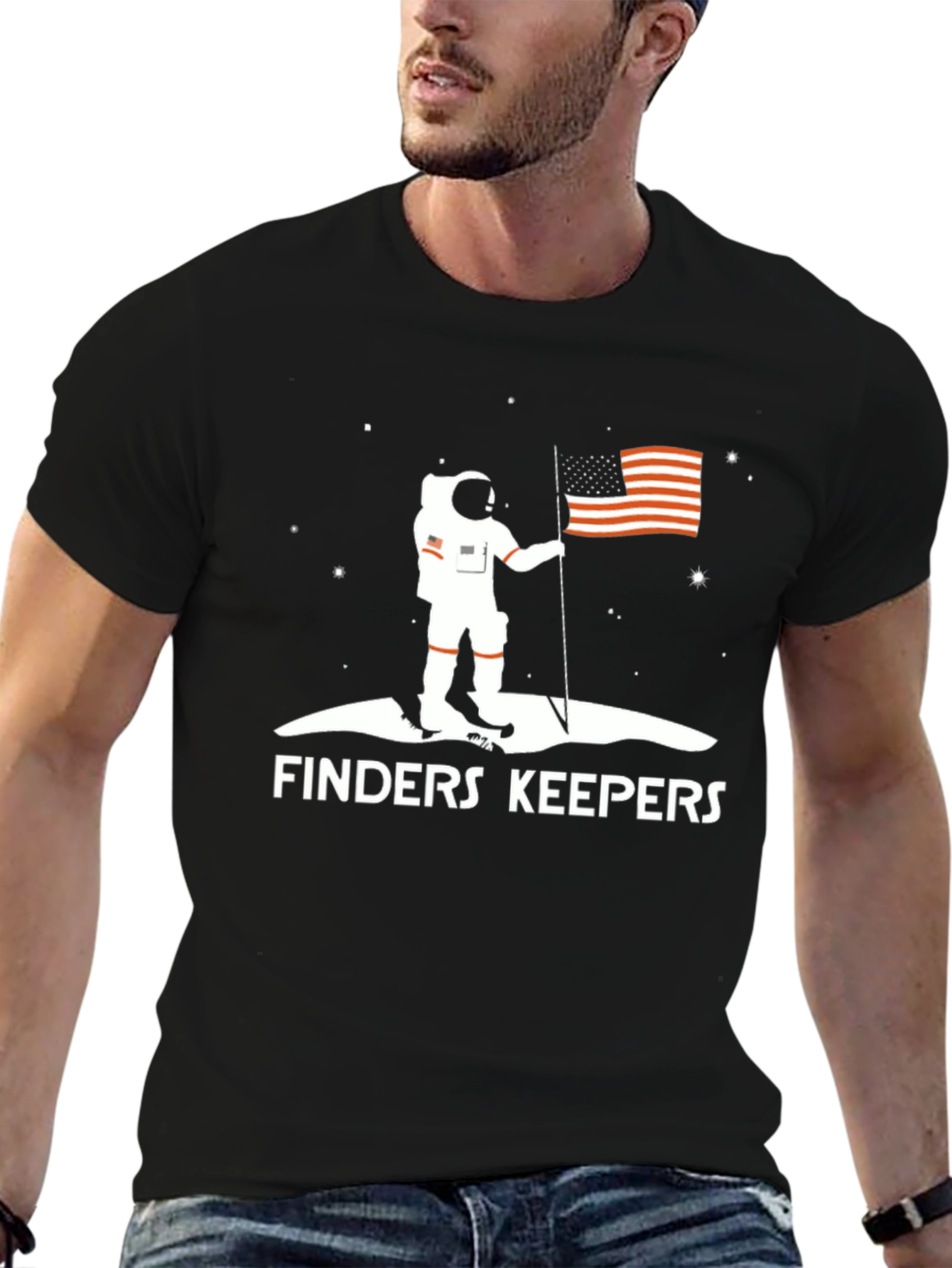 Finders Keepers Astronaut Flag Graphic T-Shirt