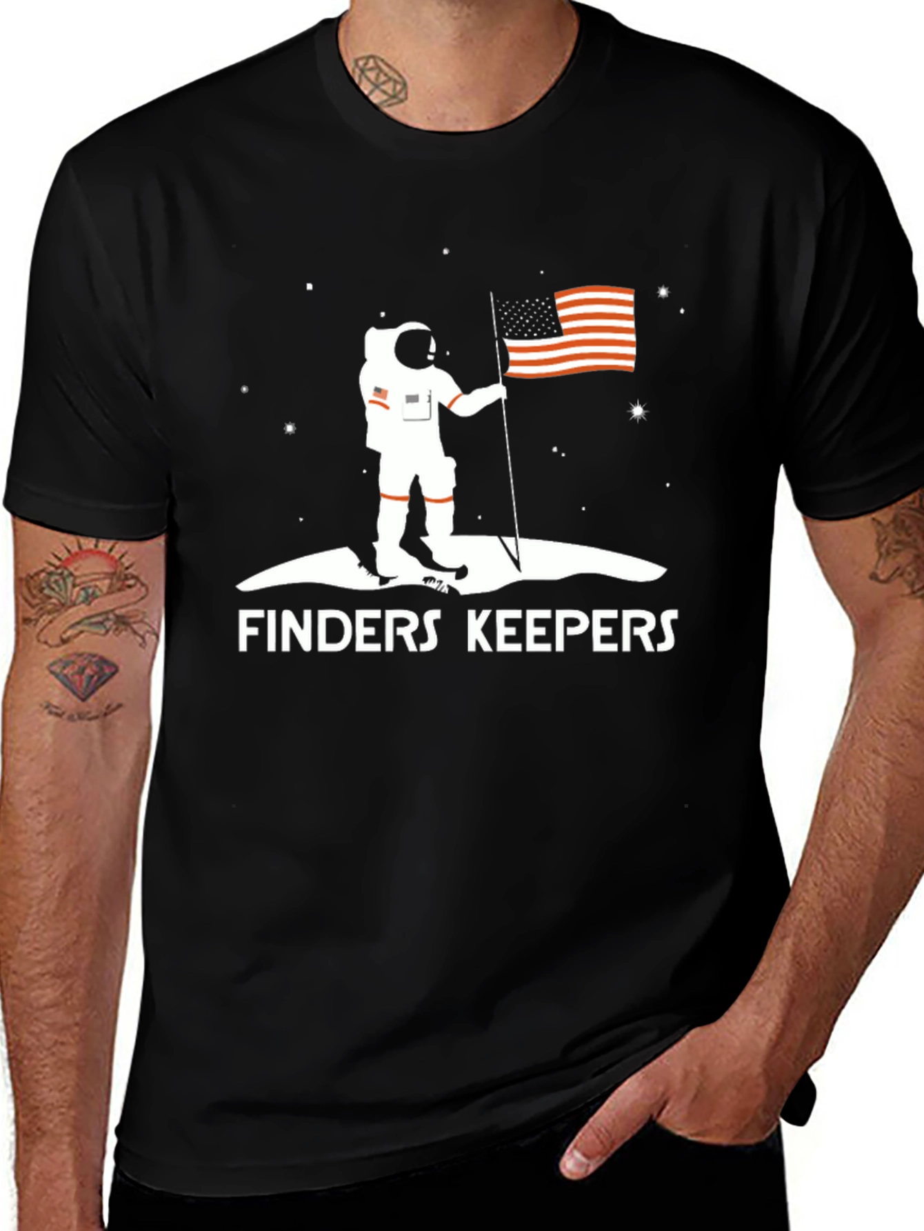 Finders Keepers Astronaut Flag Graphic T-Shirt